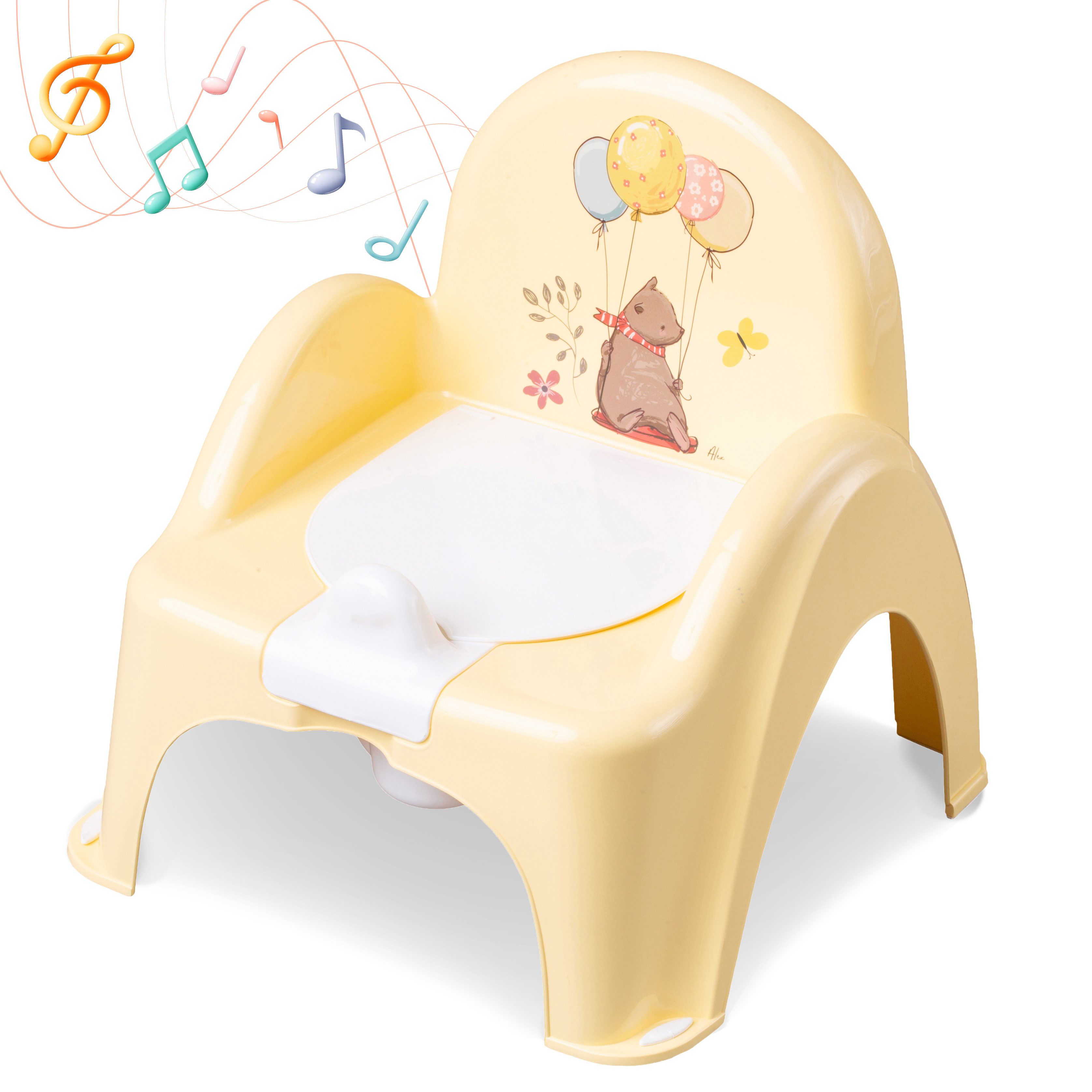 Babykajo Töpfchen mit Musik, (2-tlg), Kinder Töpfchen mit Anti-Rutsch Beschichtung und herausnehmbarem Topf