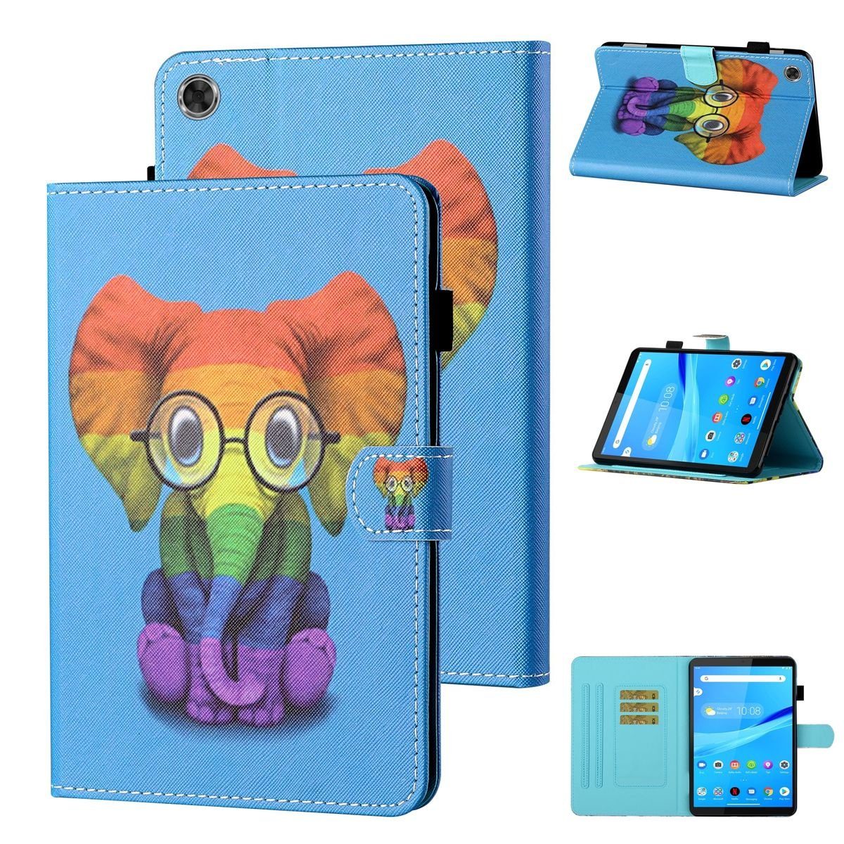 Wigento Tablet-Hülle Für Lenovo Tab M10 Plus 10.3 Zoll X606F Motiv 82 Tablet Tasche Kunst Leder Hülle Etuis