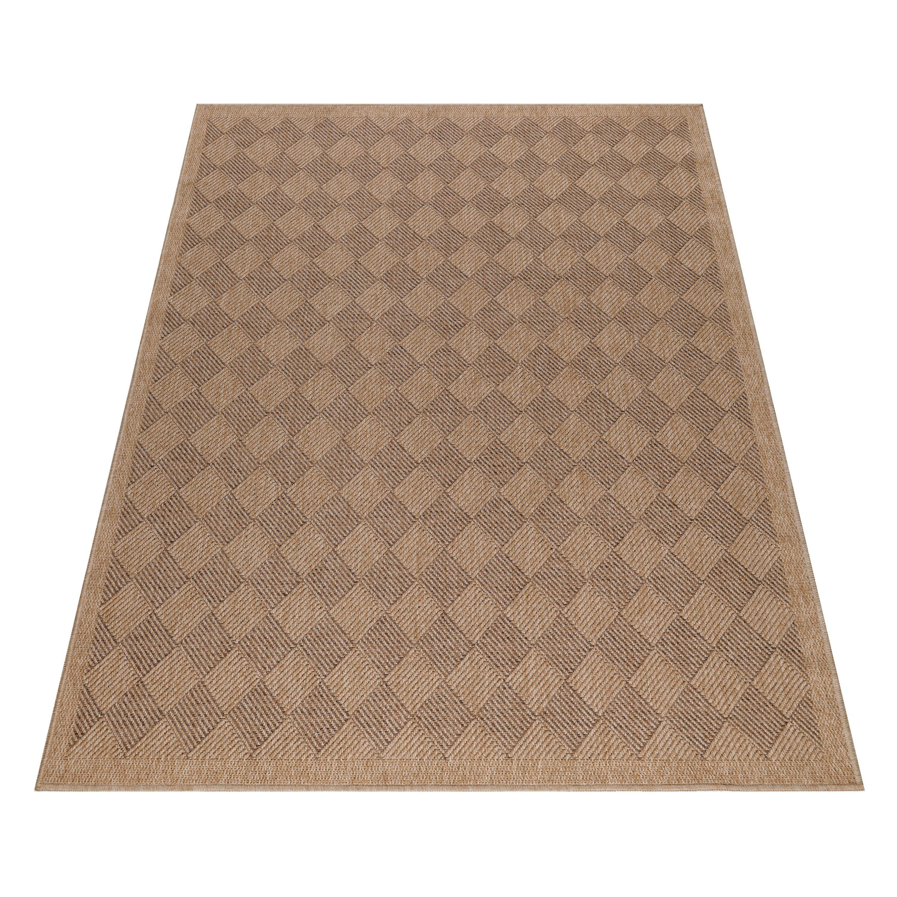 Outdoorteppich rechteckig, DHAKA 8713, 5 mm, BLACK und In- / Strapazierfähig geeignet Teppiche, Pflegeleicht Ayyildiz Höhe: / Outdoor