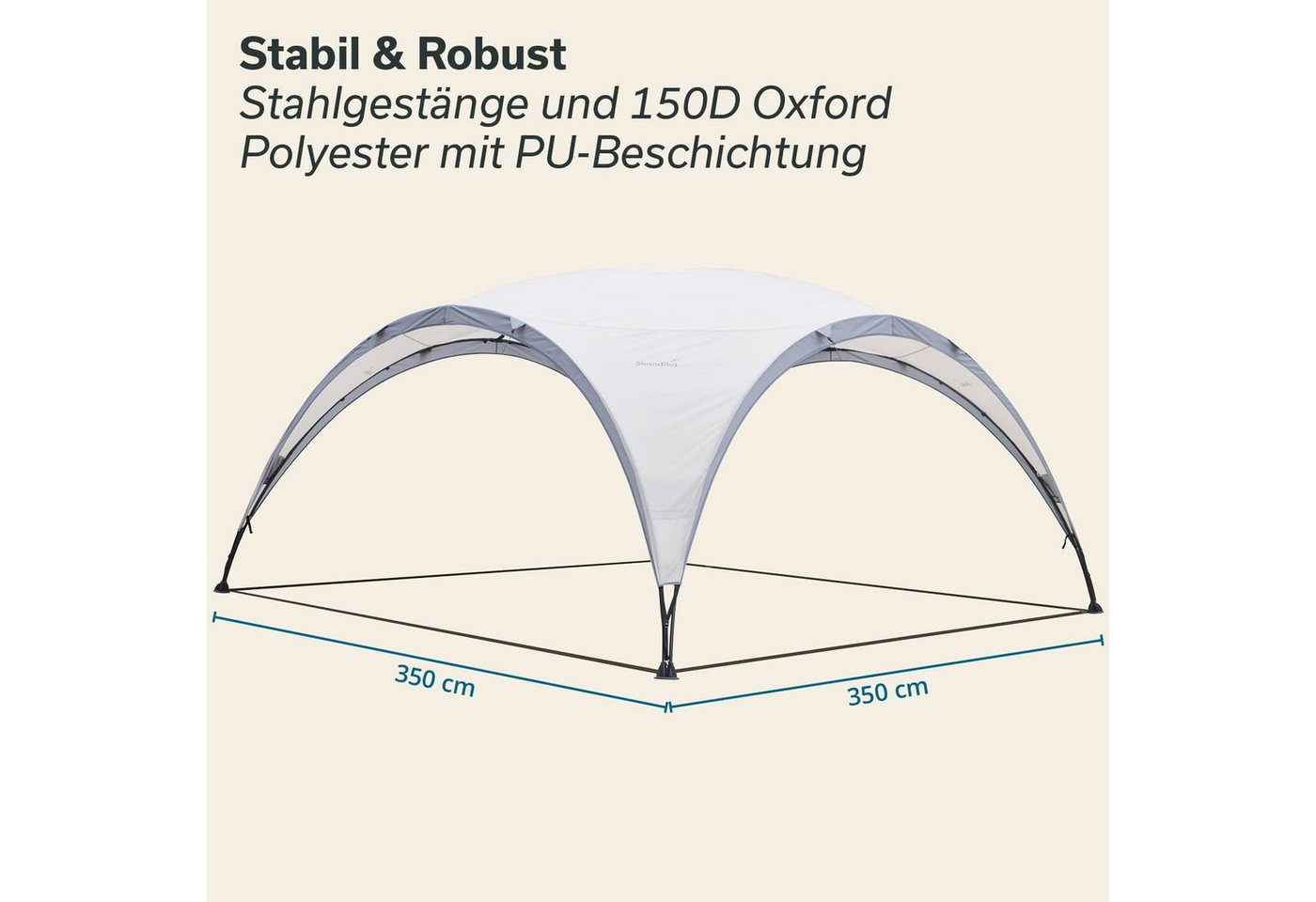 Thumbnail - Skandika Pavillon Event Shelter Ascot Gartenpavillon, 350x350, wetterfest, Regenschutz, UPF 50+, 230 cm Stehhöhe, Partyz...