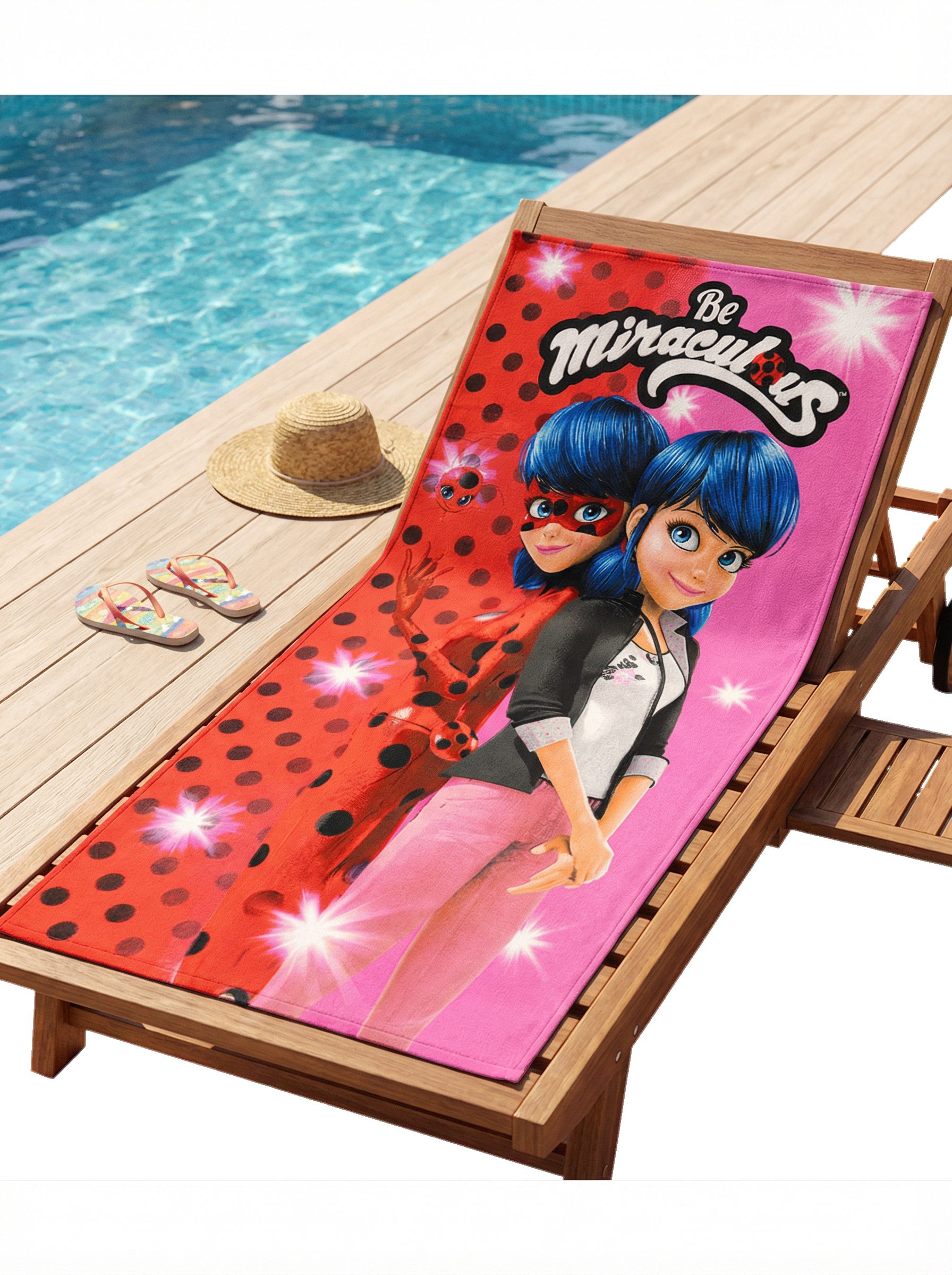 Miraculous - Ladybug Strandtuch Miraculous Ladybug Handtuch 70x140 cm, XL Badehandtuch Strandtuch, Mikrofaser (1-St)