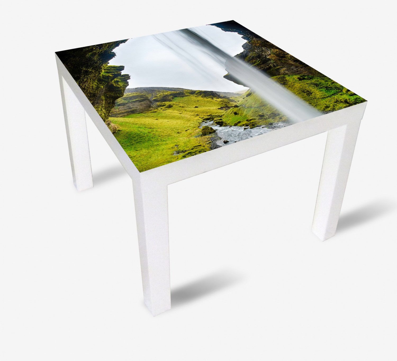 Wallario Tischplatte Hinter dem Wasserfall (1 St), für Ikea Lack Tisch geeignet