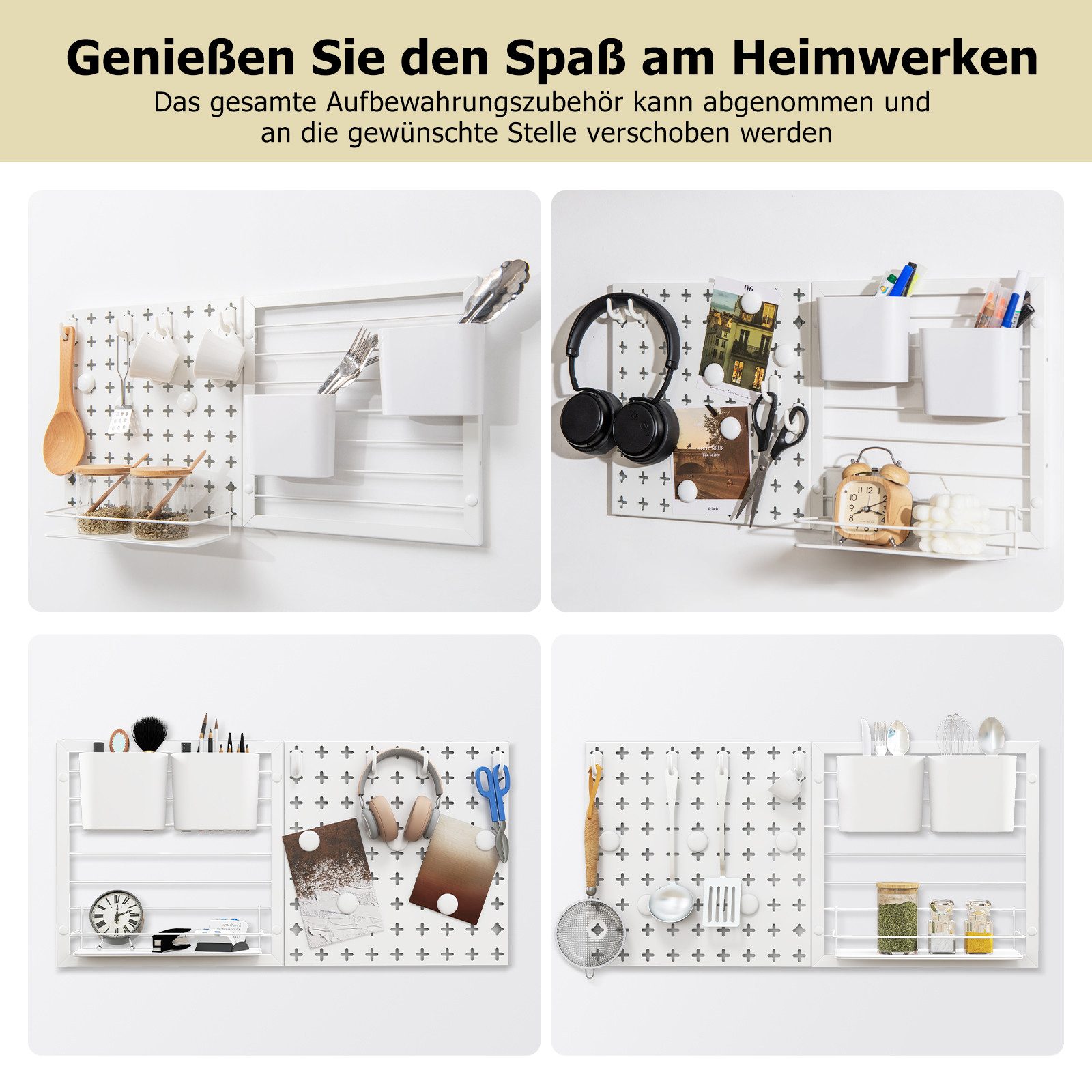KOMFOTTEU Lochwand, 2 Stücke Pegboards mit Magneten, Haken, Regal & Behälte günstig online kaufen