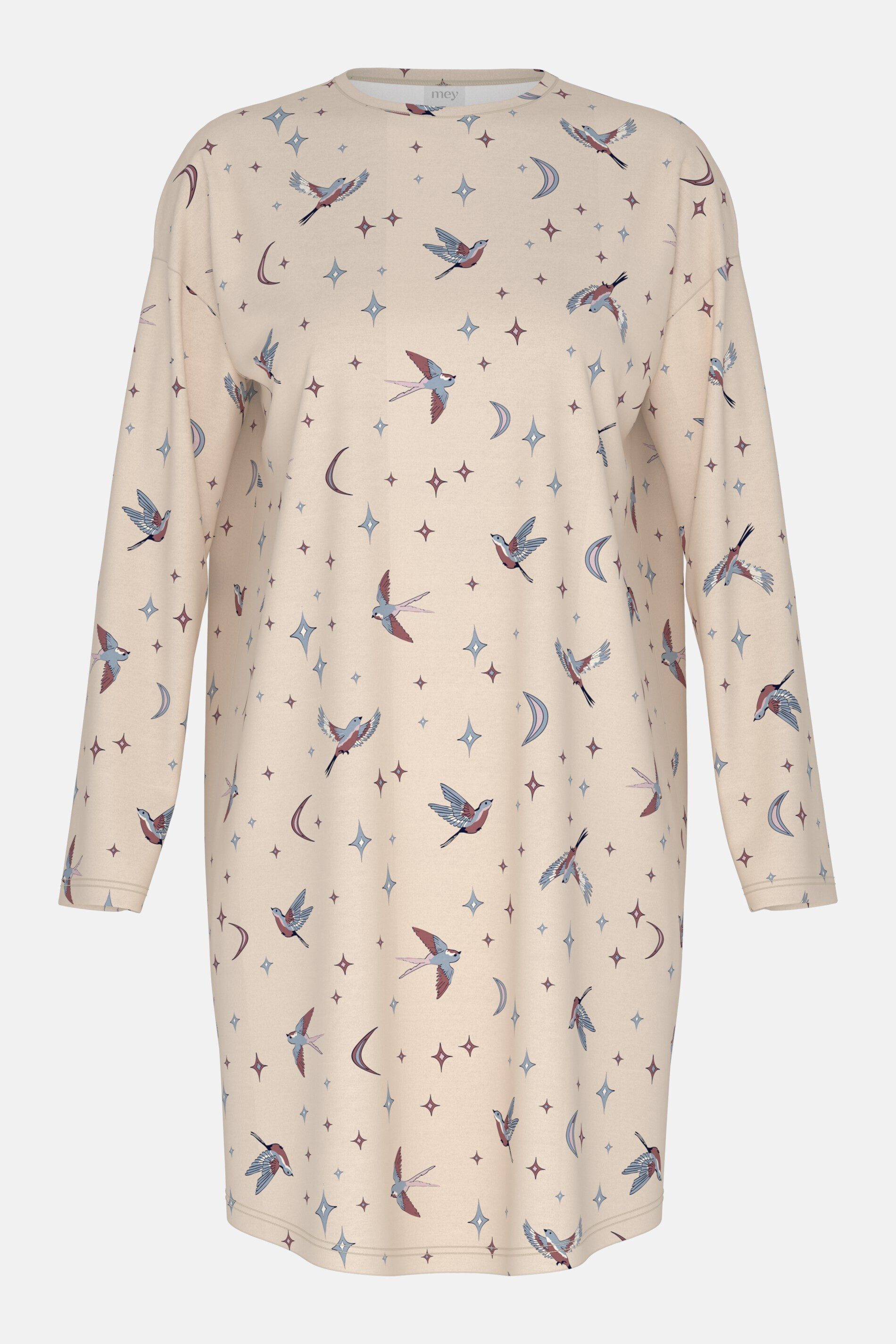 Mey Nachthemd Mey Damen Nachthemd Serie Winter Birds mit Print (1-tlg) Feminines Nachthemd, Gemustert, Interlock, Baumwolle