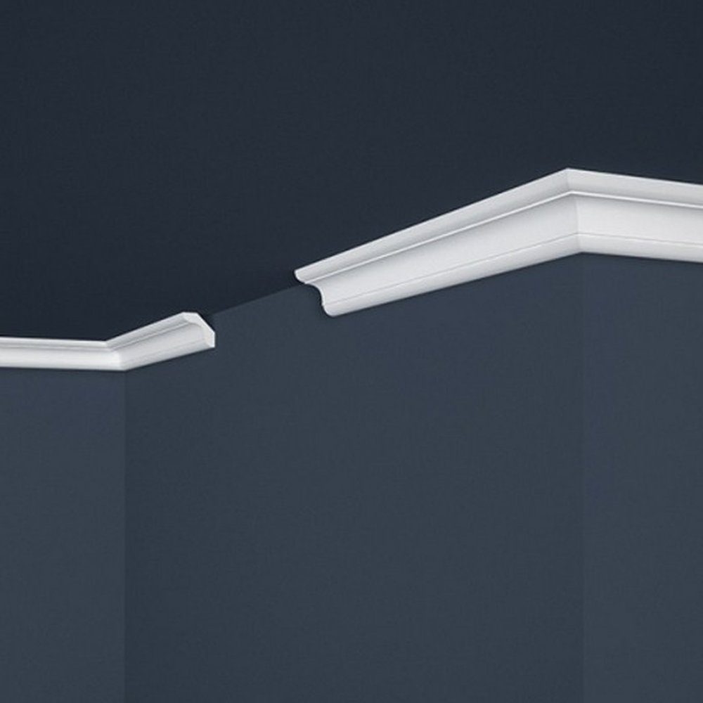 PROVISTON Stuckleiste Polystyrol, 29 x 29 x 2000 mm, Weiß, Deckenleiste, Kleben, Polystyrol, 1-St.