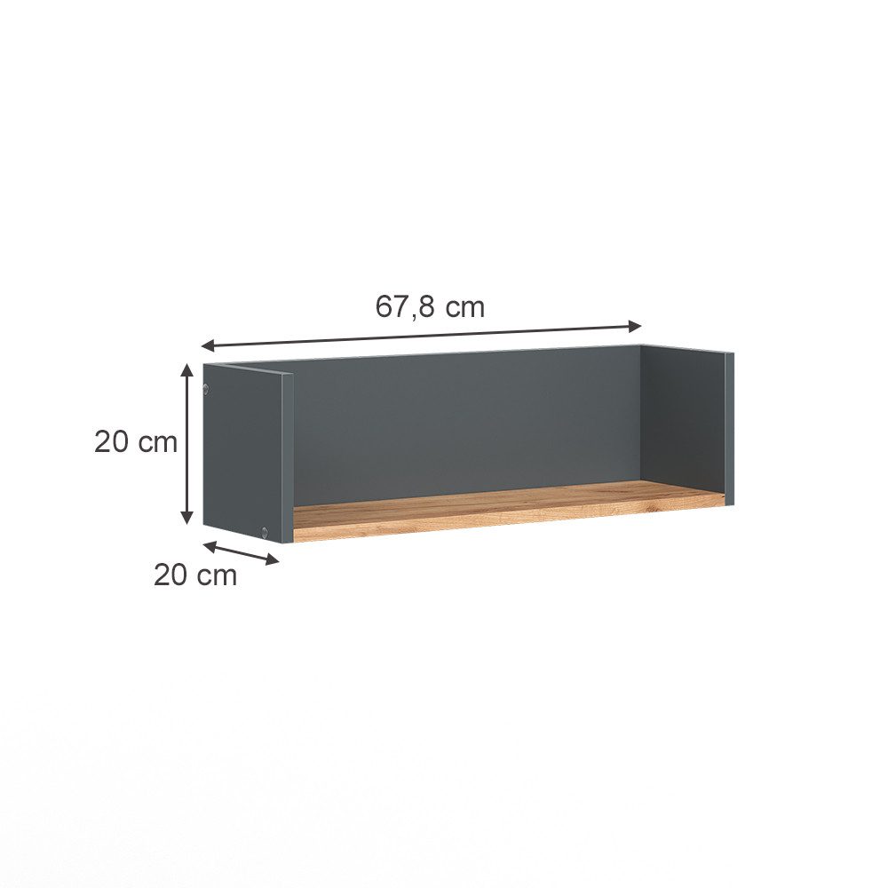 Vicco Bücherregal Viktor, Anthrazit/Goldkraft Eiche, 67.8 günstig online kaufen