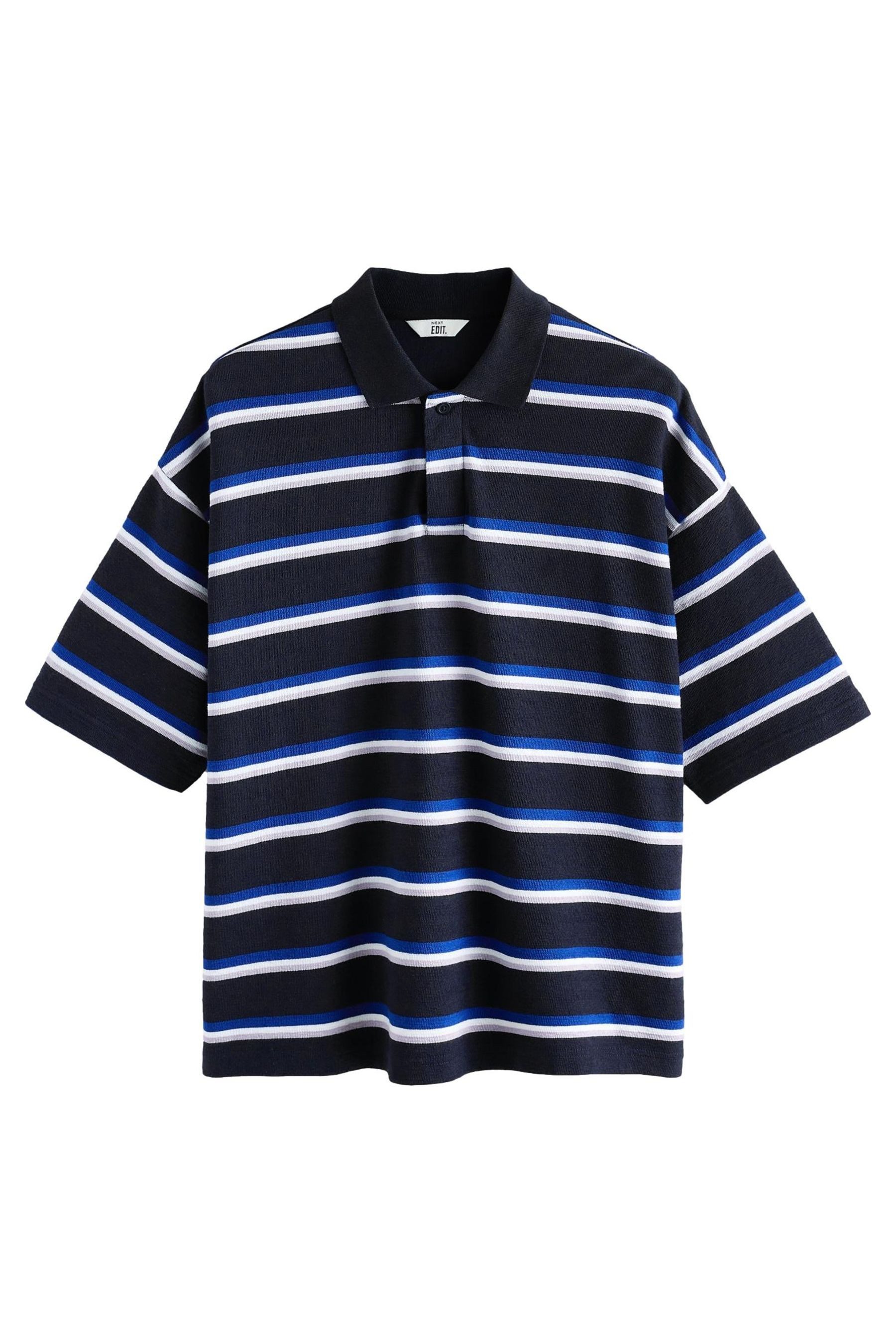 Next Poloshirt EDIT Oversized Poloshirt mit horizontalen Streifen (1-tlg)