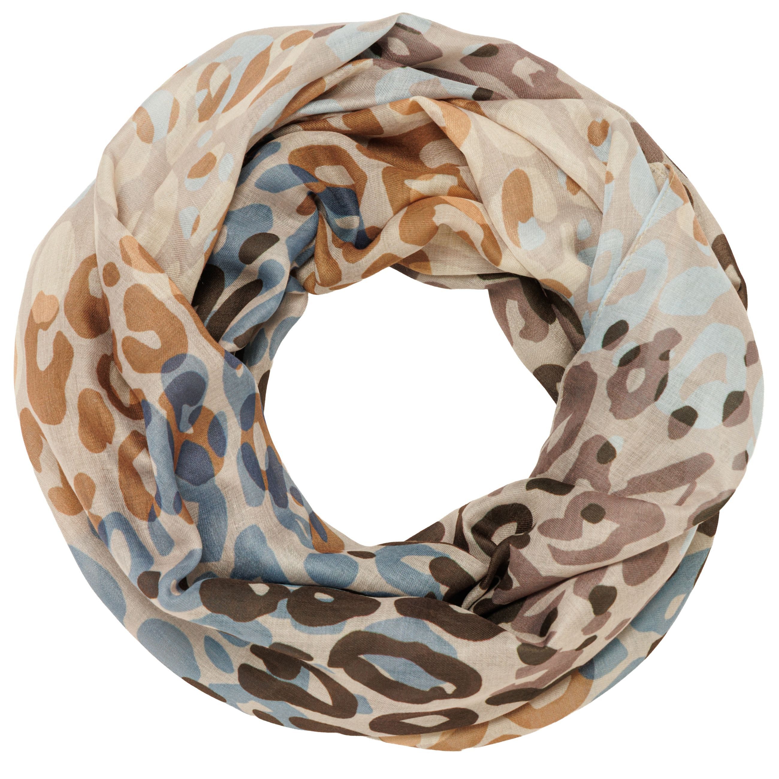 Caspar Loop Leichter Damen Schal Halstuch Rundschal mit Animal Print - SC55 günstig online kaufen