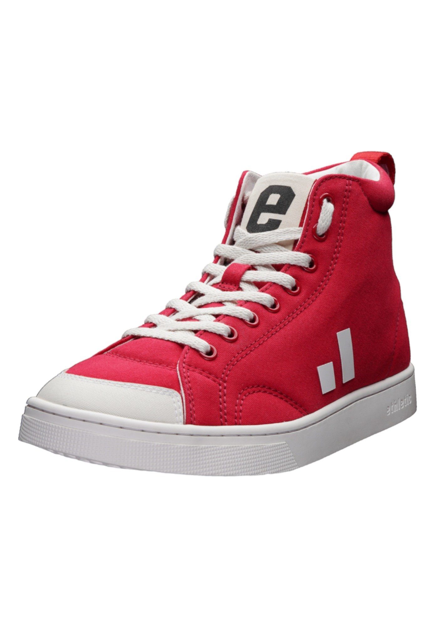 ETHLETIC Active Hi Cut Sneaker Fairtrade Produkt Cranberry Red - Just White