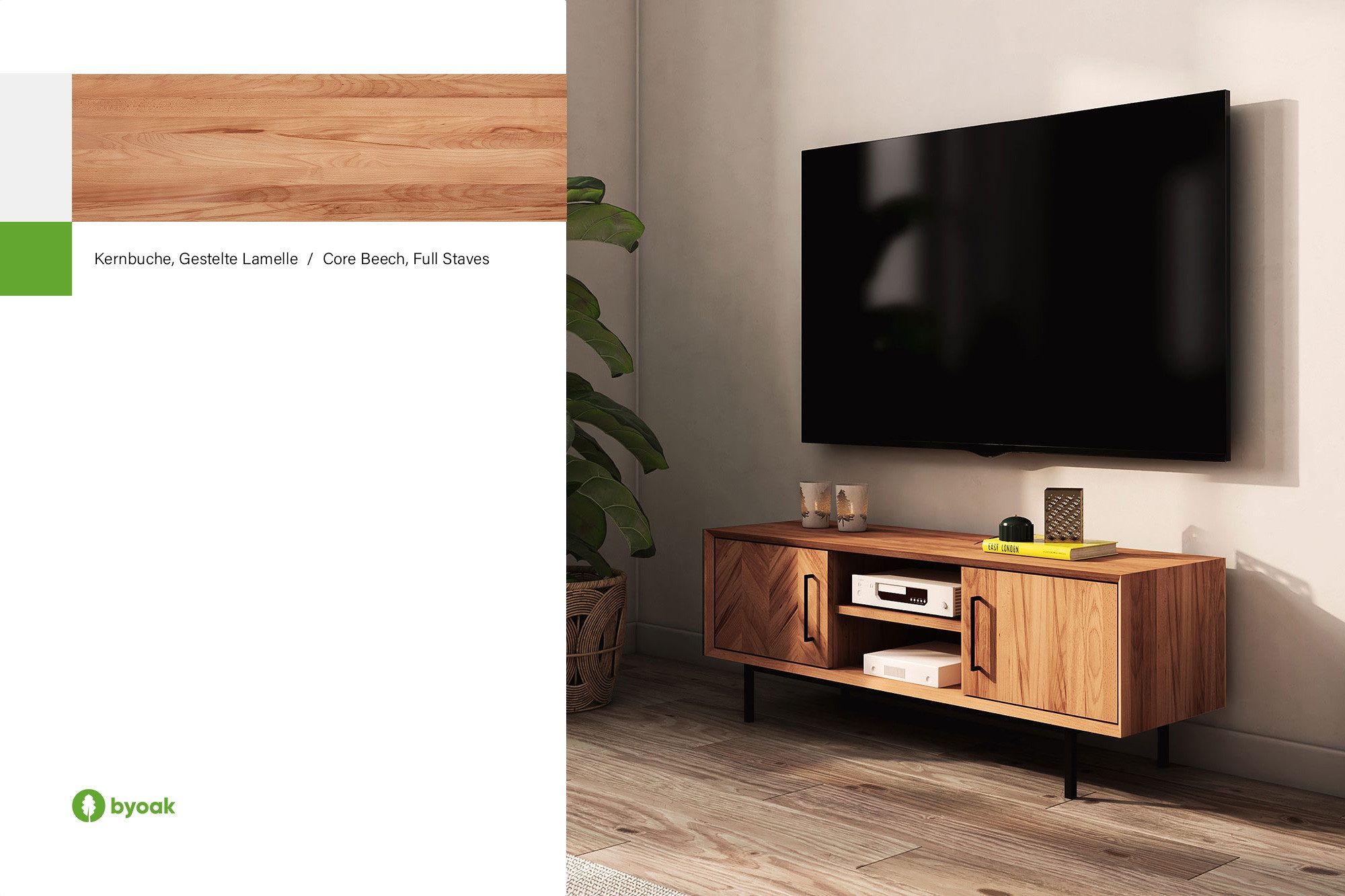 byoak TV-Schrank ABIES aus Massivholz, Naturgeölt