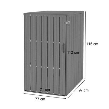 MCW Mülltonnenbox MCW-J28-1-2 (1 St), Erweiterbar, Abschließbar, Luftzirkulation durch Belüftungsschlitze