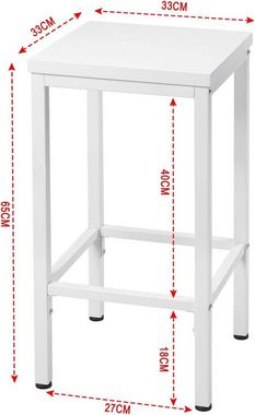 EUGAD Barhocker (Set, 2 St), industriell Barstuhl mit Fußstütze aus Holzwerkstoff