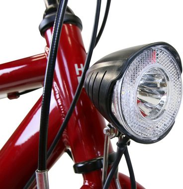 HAWK Bikes Cityrad »HAWK Citytrek Easy Red Gent«, 7 Gang Shimano Tourney Schaltwerk