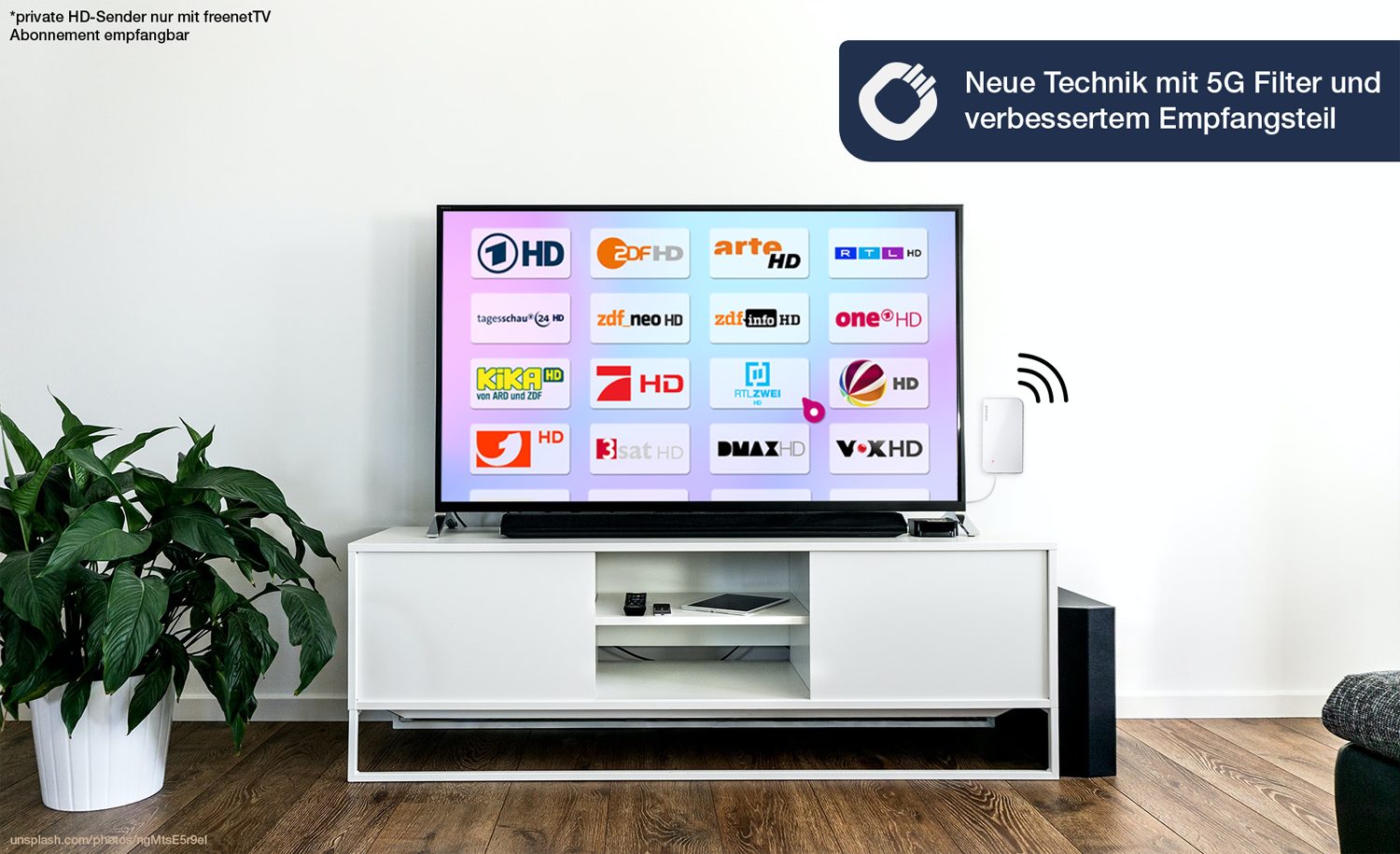 DVB-T2 5G 5G mit Vision Filter (DVB-T2) für Weiß Oehlbach Innenantenne Zimmerantenne Scope