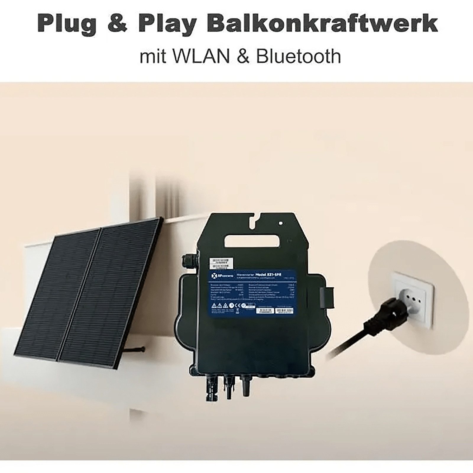 SUNNIVA Wechselrichter AP Systems Mikro-Wechselrichter 800 W EZ1-M-EU für Balkonkraftwerk, (IP67 wetterfest, Plug-&-Play Installation, 2 MPPT, Bluetooth & WIFI, – Bild 4 von 5