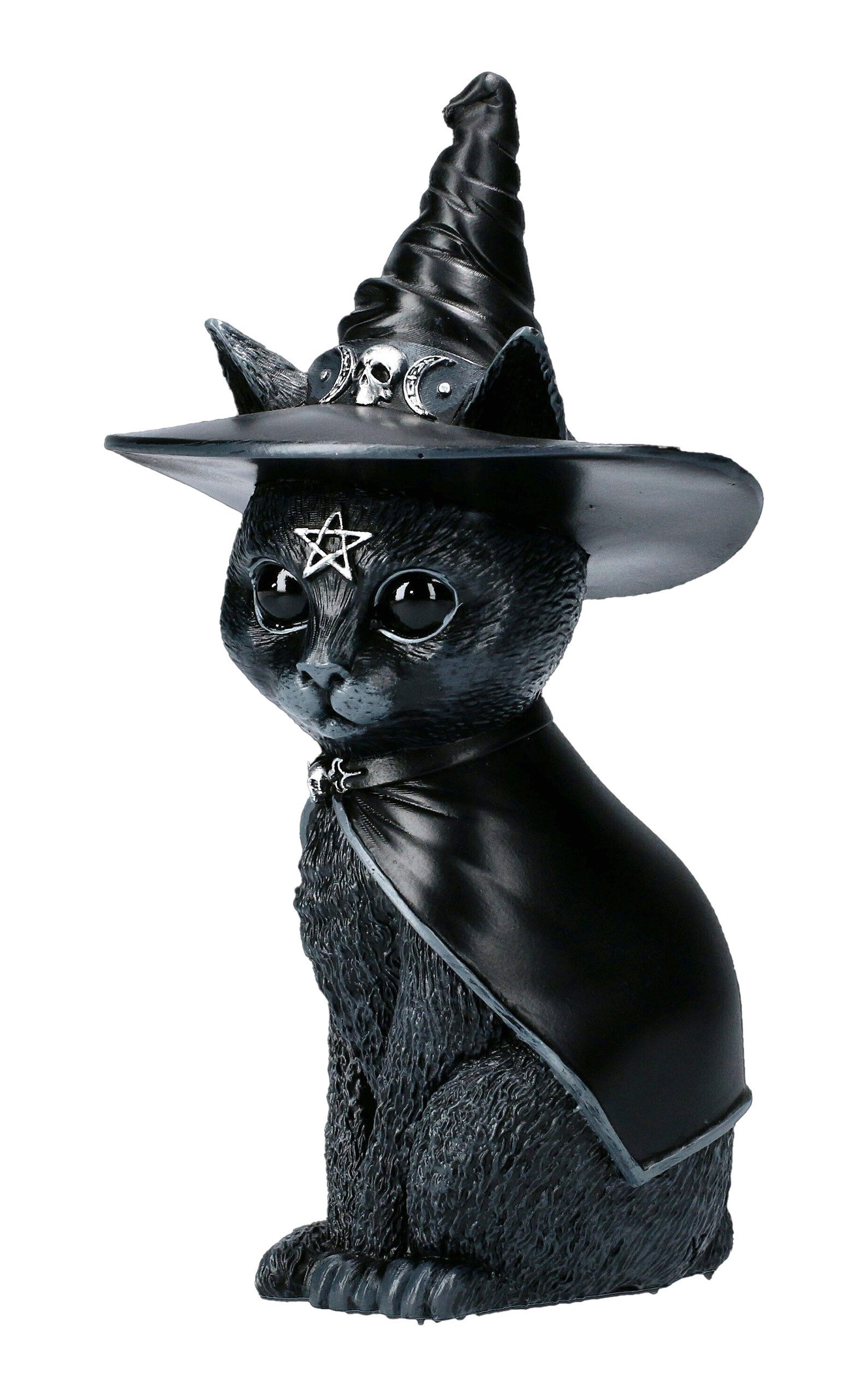 Figuren Shop GmbH Fantasy-Figur Okkulte Katzenfigur mit Hexenhut - Purrah - günstig online kaufen