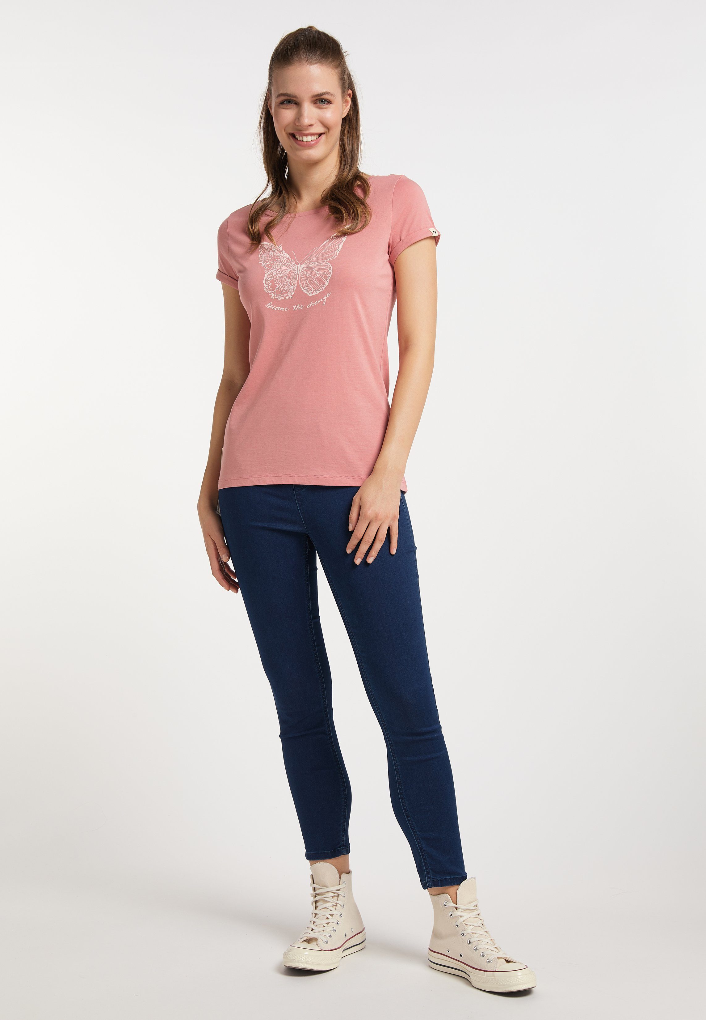 Ragwear T-Shirt FLORAH PRINT ORGANIC Nachhaltige & Vegane Mode ROSE