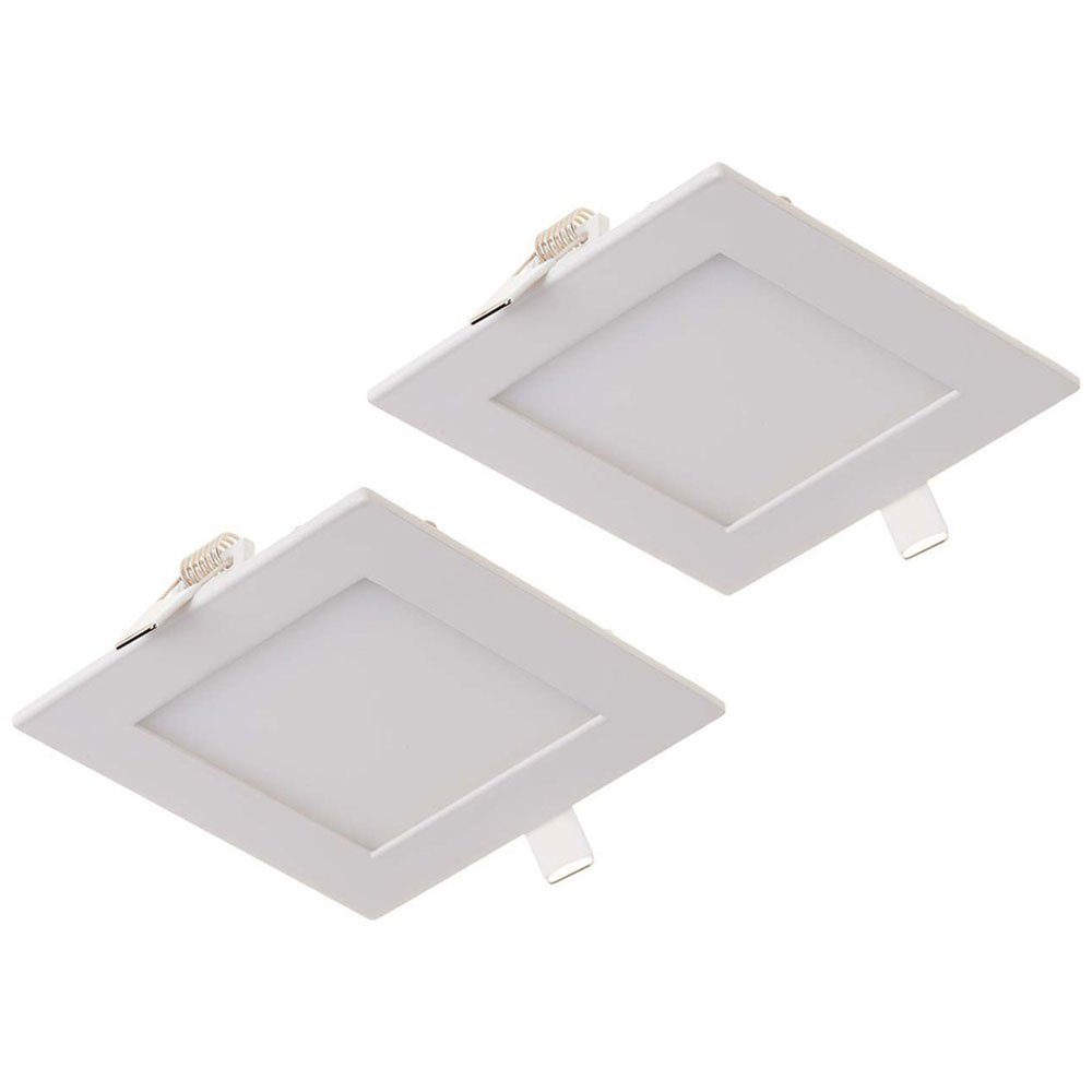 V-TAC LED Deckenleuchte, LED-Leuchtmittel fest verbaut, Warmweiß, Einbaupanel Deckenleuchte Einbaulampe LED eckig Einbaustrahler 2er Set