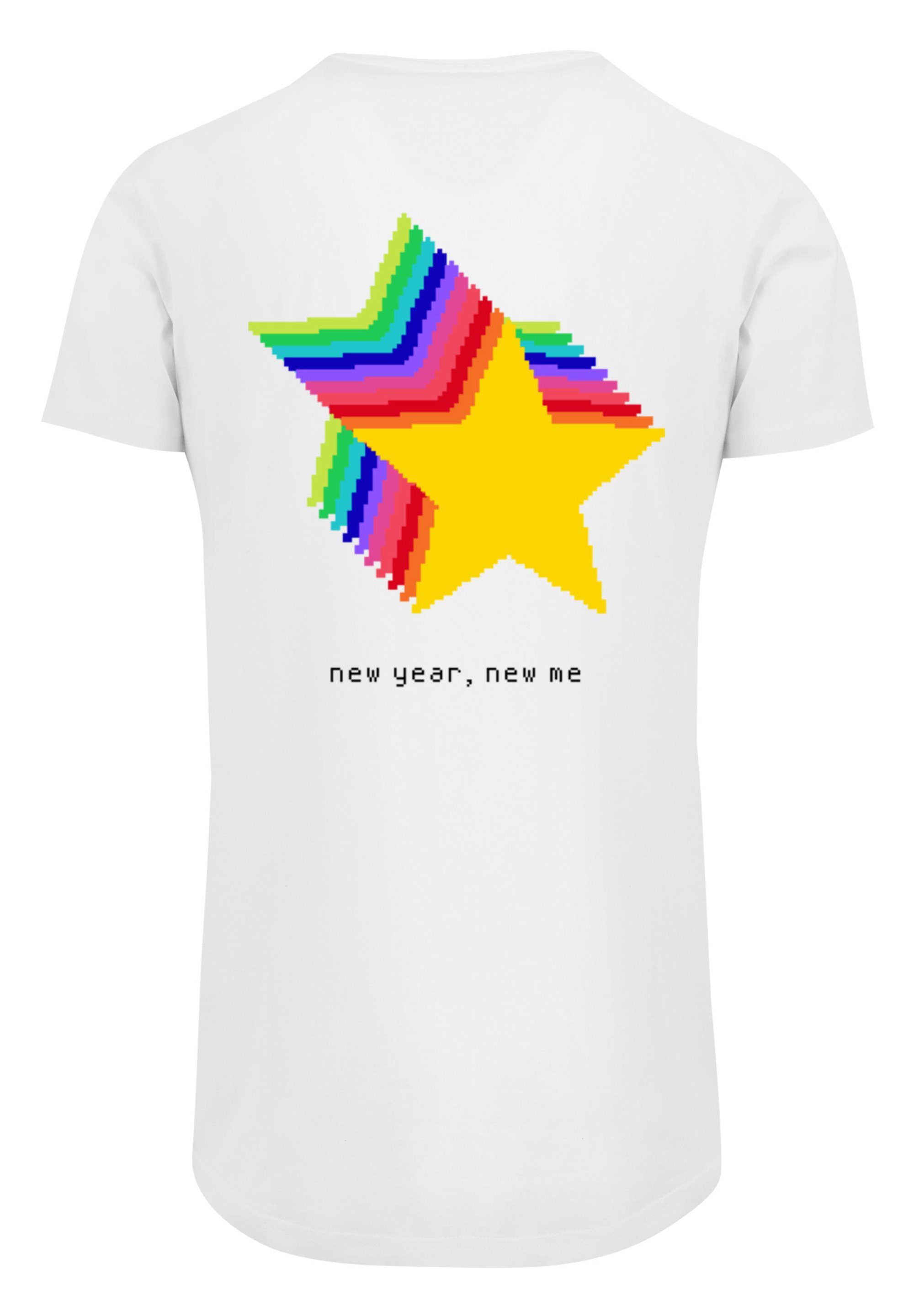 Extra Happy Party geschnittenes T-Shirt Print, People Only T-Shirt Herren F4NT4STIC lang SIlvester