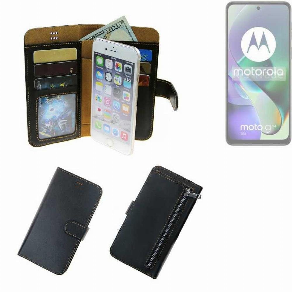 K-S-Trade Handyhülle für Motorola Moto G54 5G, Schutz Hülle Klapphülle Case Phone cover Slim Handytasche Handy