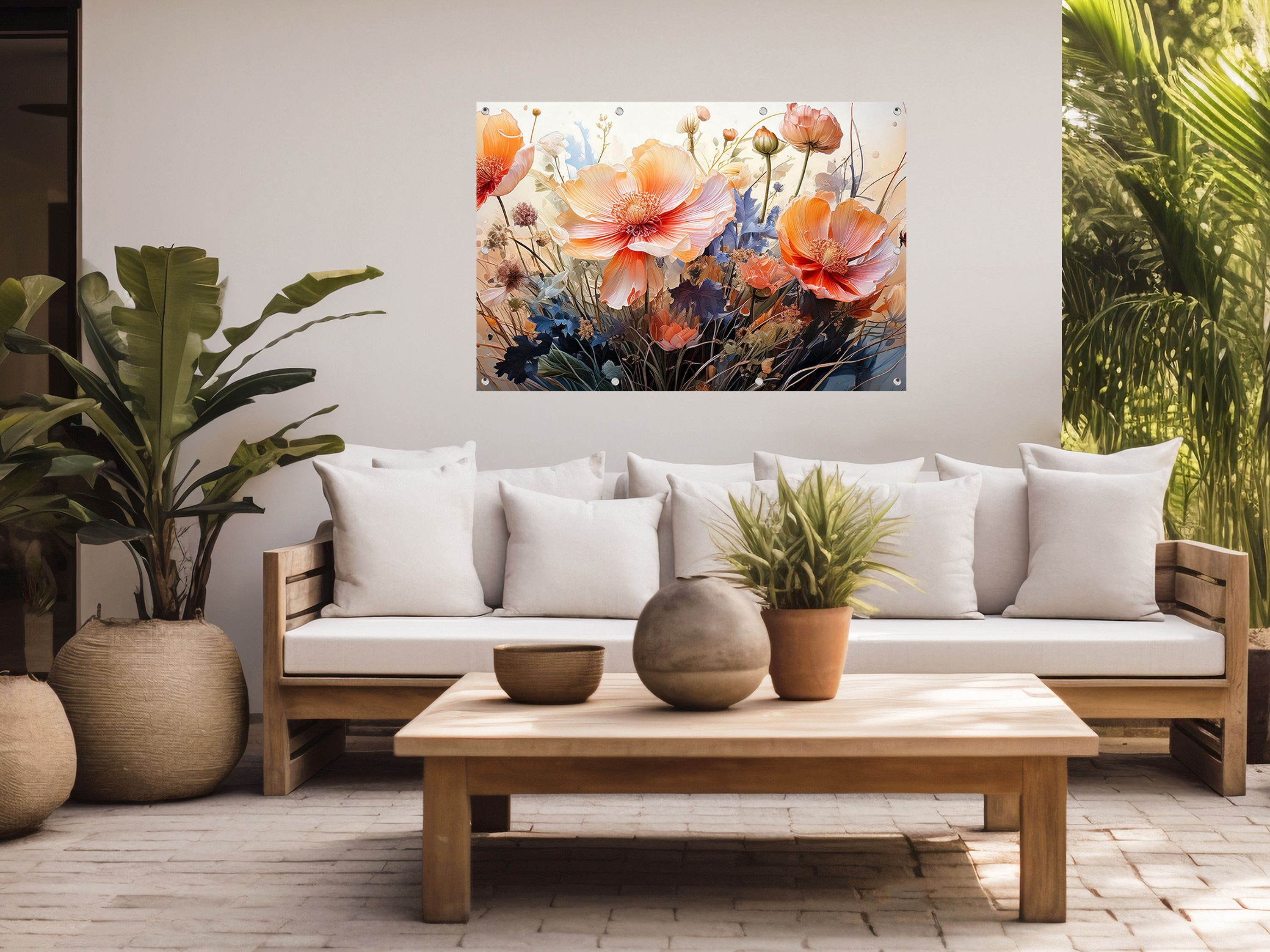 artissimo Poster XXL Garten-Poster 120x80cm Blumen Outdoor-Deko, Outdoor-Poster: Sommer-Blumen