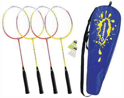 Schildkröt Badmintonschläger 4-PLAYER, Set mit 4 Schlägern und 2 Bällen
