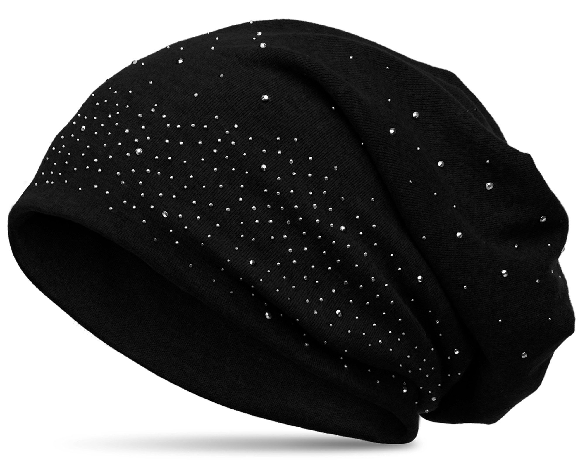 Caspar Beanie MU137 Beanie Mütze mit Strass und warmem Flanell Stoff
