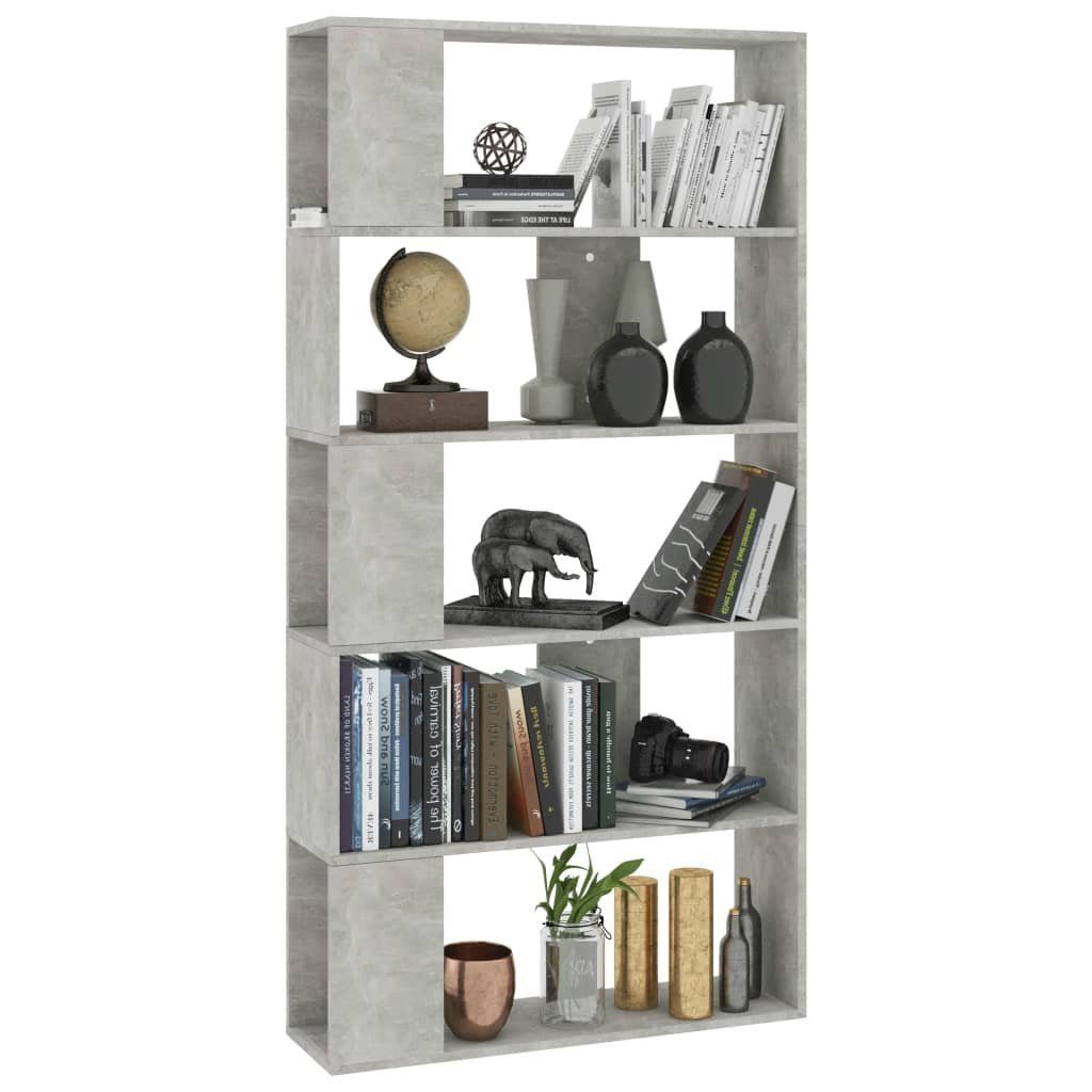furnicato Bücherregal Bücherregal/Raumteiler Betongrau 80x24x159 cm Holzwerkstoff, 1-tlg.