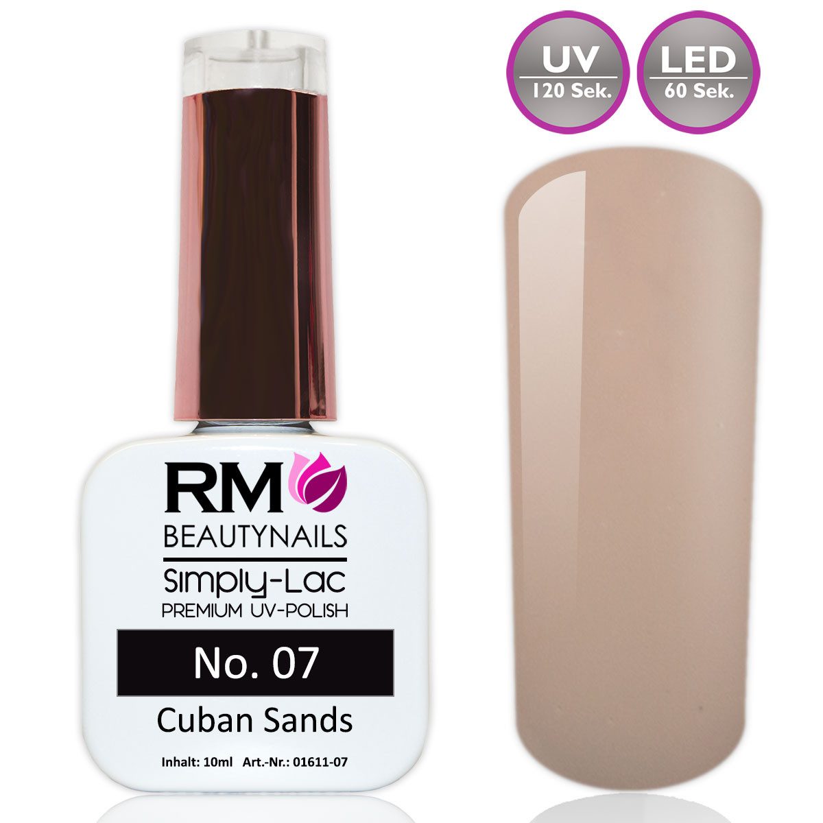 RM Beautynails UV-Nagellack Simply Lac Premium UV-Nagellack UV-Polish 10ml Gellack Shellac, Haltbarkeit bis zu drei Wochen / Hybrid-Lack
