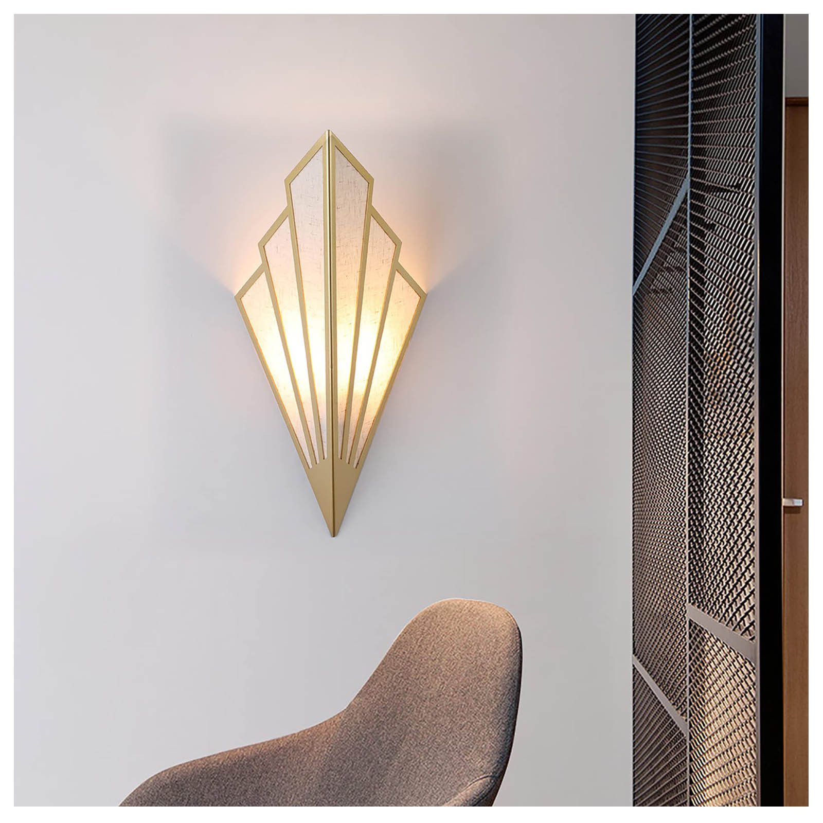 Jibenhome LED Wandleuchte LED Wandleuchte Moderne Fächer Wandlampe Leinen E günstig online kaufen