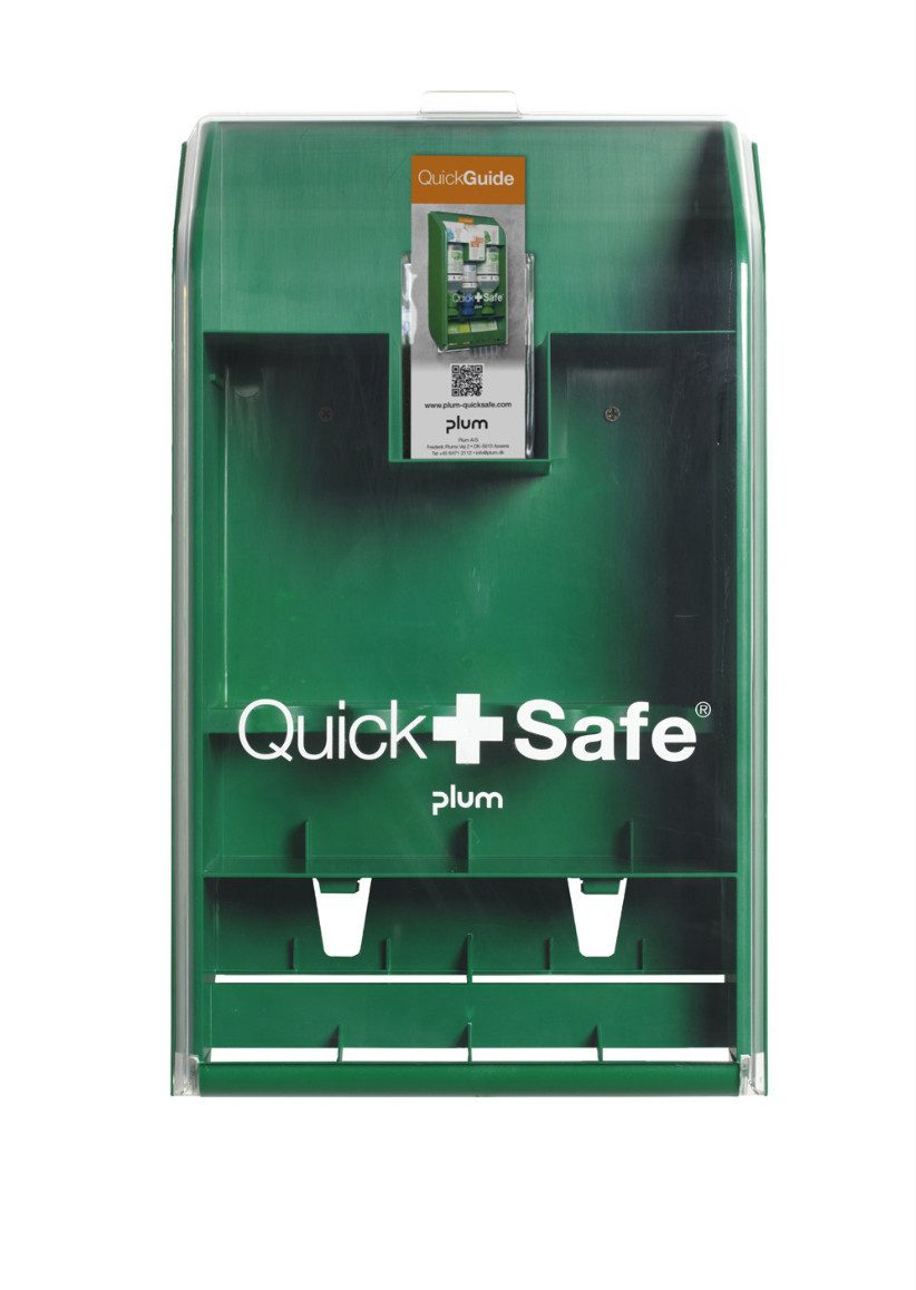 DocMed Erste-Hilfe-Set Plum QuickSafe Box Empty, (Notfallstation Box, 1 St), aus schlagfestem Kunststoff, Transparenter Deckel