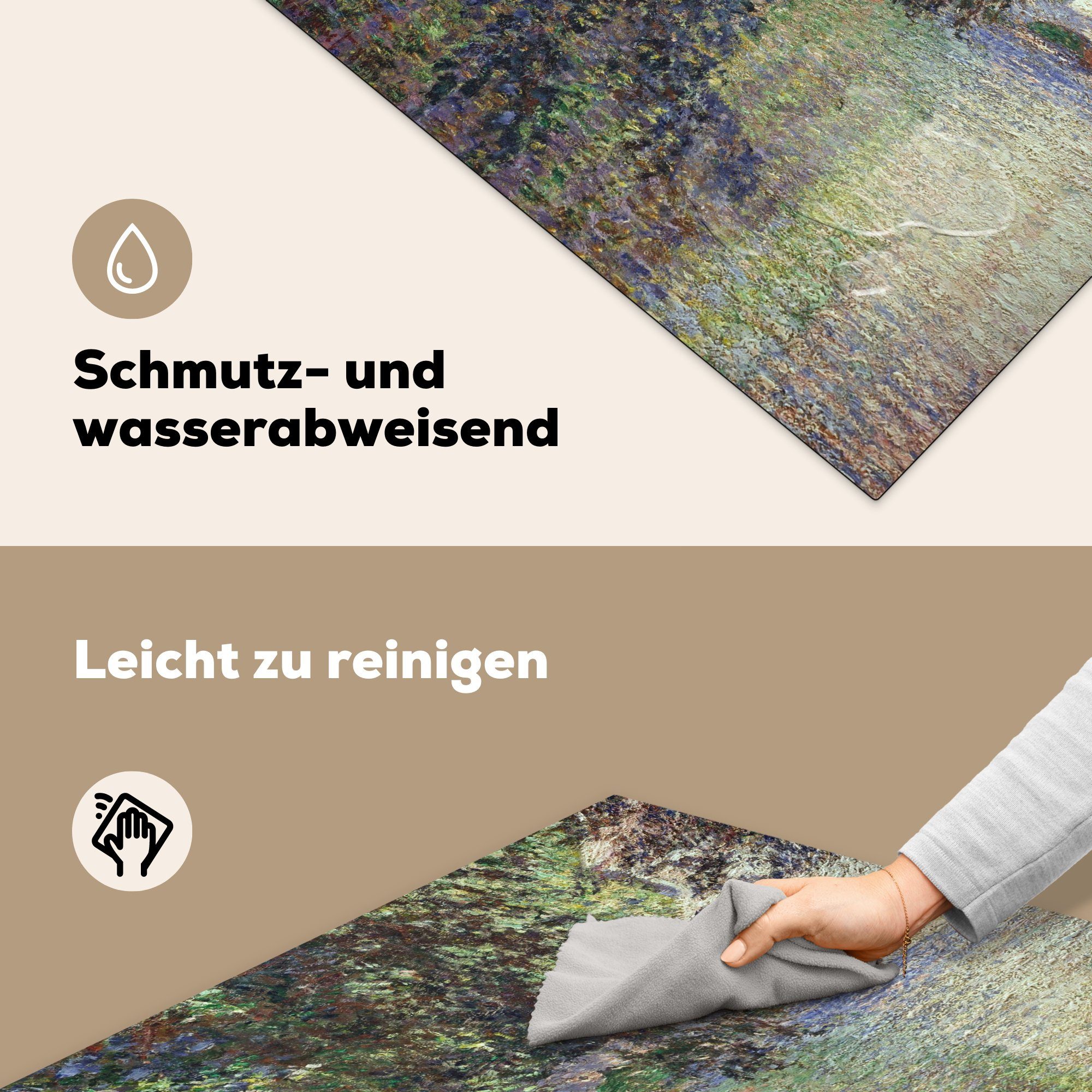 MuchoWow Herdblende-/Abdeckplatte Wassermühle bei Limetz tlg), Vinyl, - Gemälde von Monet, Ceranfeldabdeckung, Arbeitsplatte 78x78 Claude (1 für cm, küche