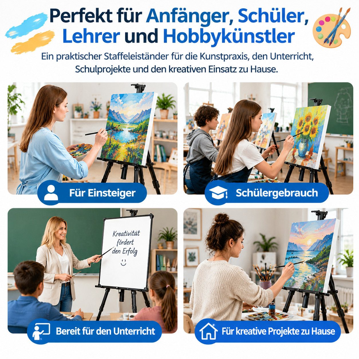 Toomoke Staffelei Leinwandstaffelei, Malständer für Künstler und Hobby, Präsentationsständer für Leinwand, Poster, Bilder und Ausstellungen – Bild 4 von 5