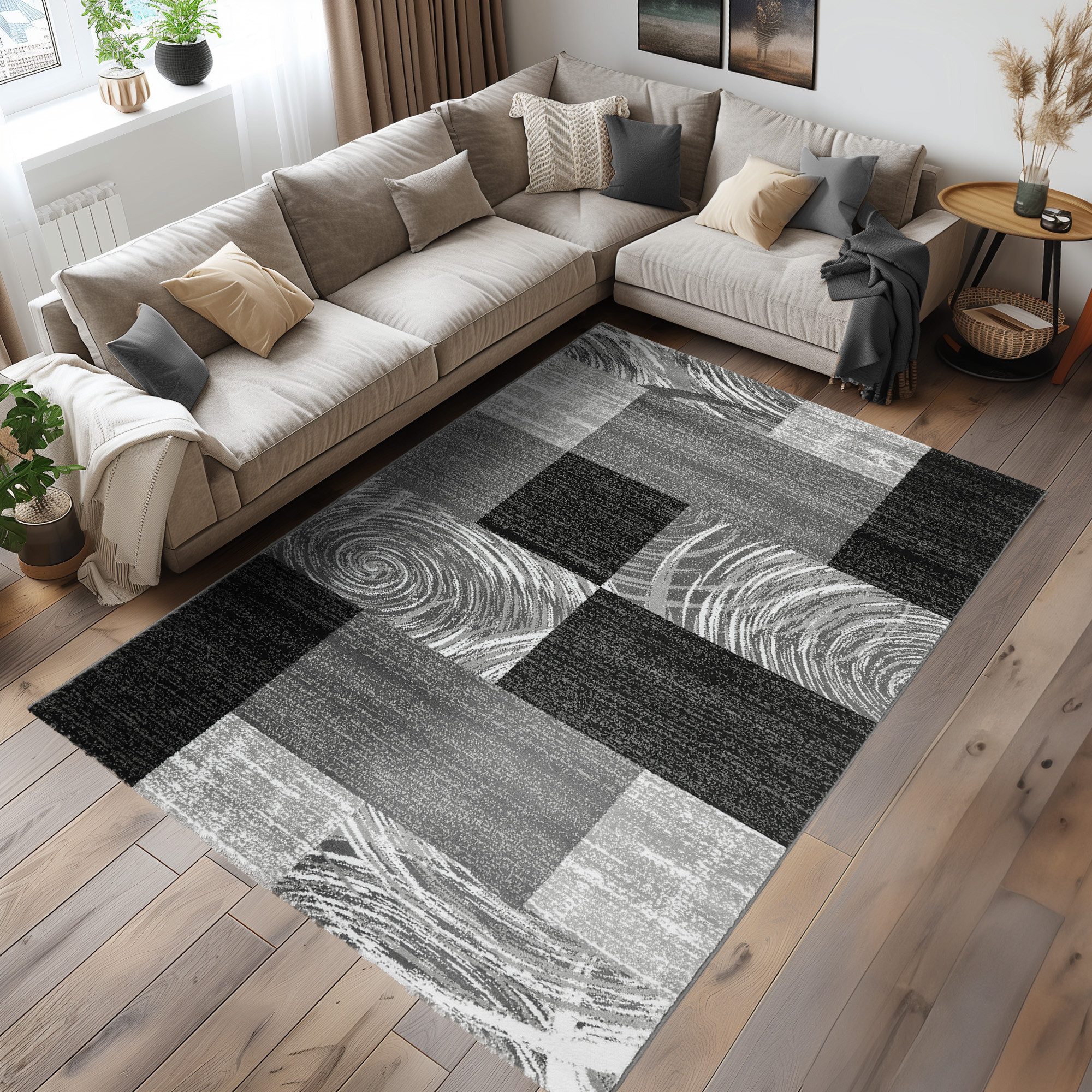 Carpettex Designteppich Abstrakt Kariert Design, Läufer, Höhe: 12 mm, Moder günstig online kaufen