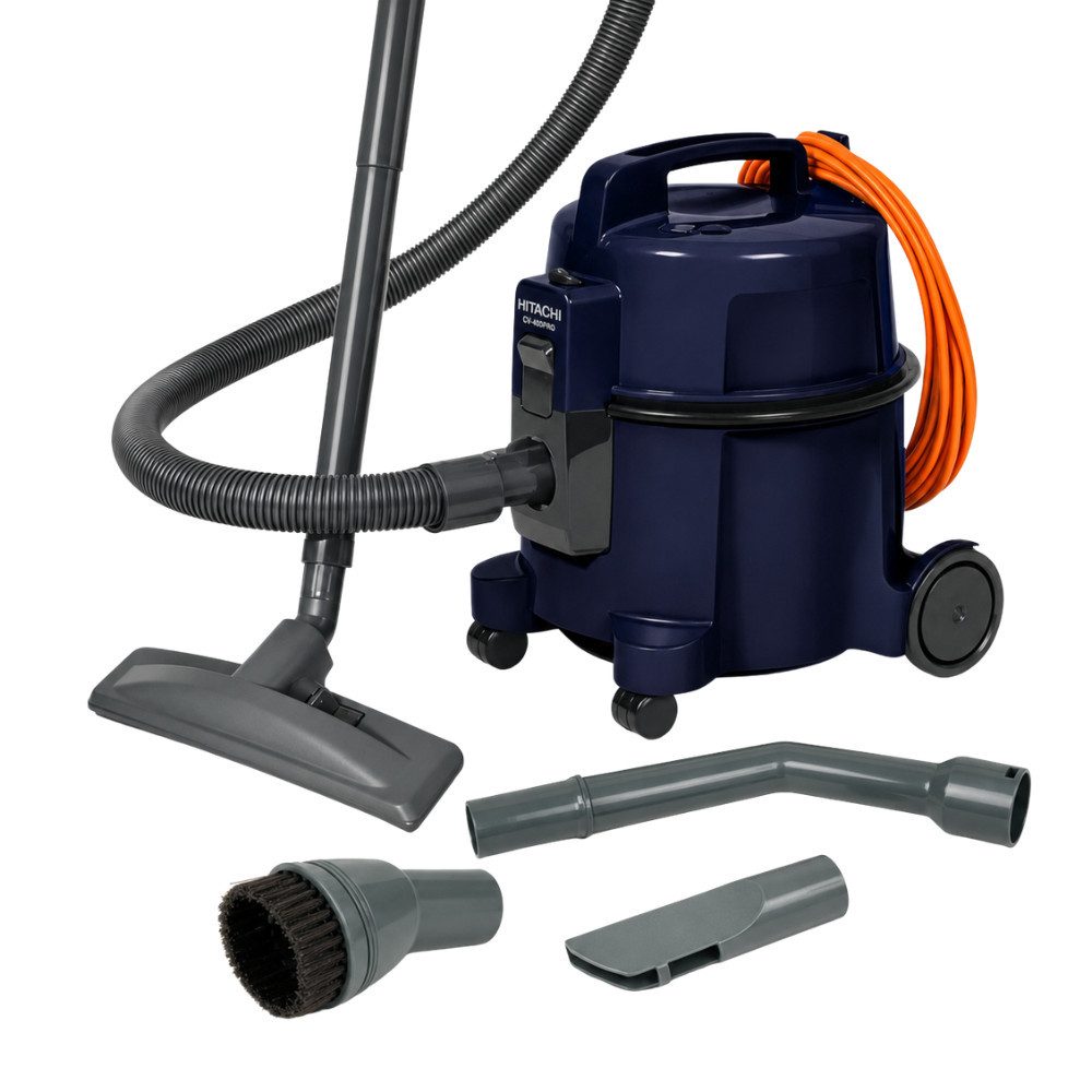 Hitachi Bodenstaubsauger CV-400 PRO DBL, beutellos, 7,5L Tank, HEPA, 13m Radius, 880 W, beutellos, 13 m Aktionsradius, Möbel- und Kantenschutz, 7,5 Liter Staubtank