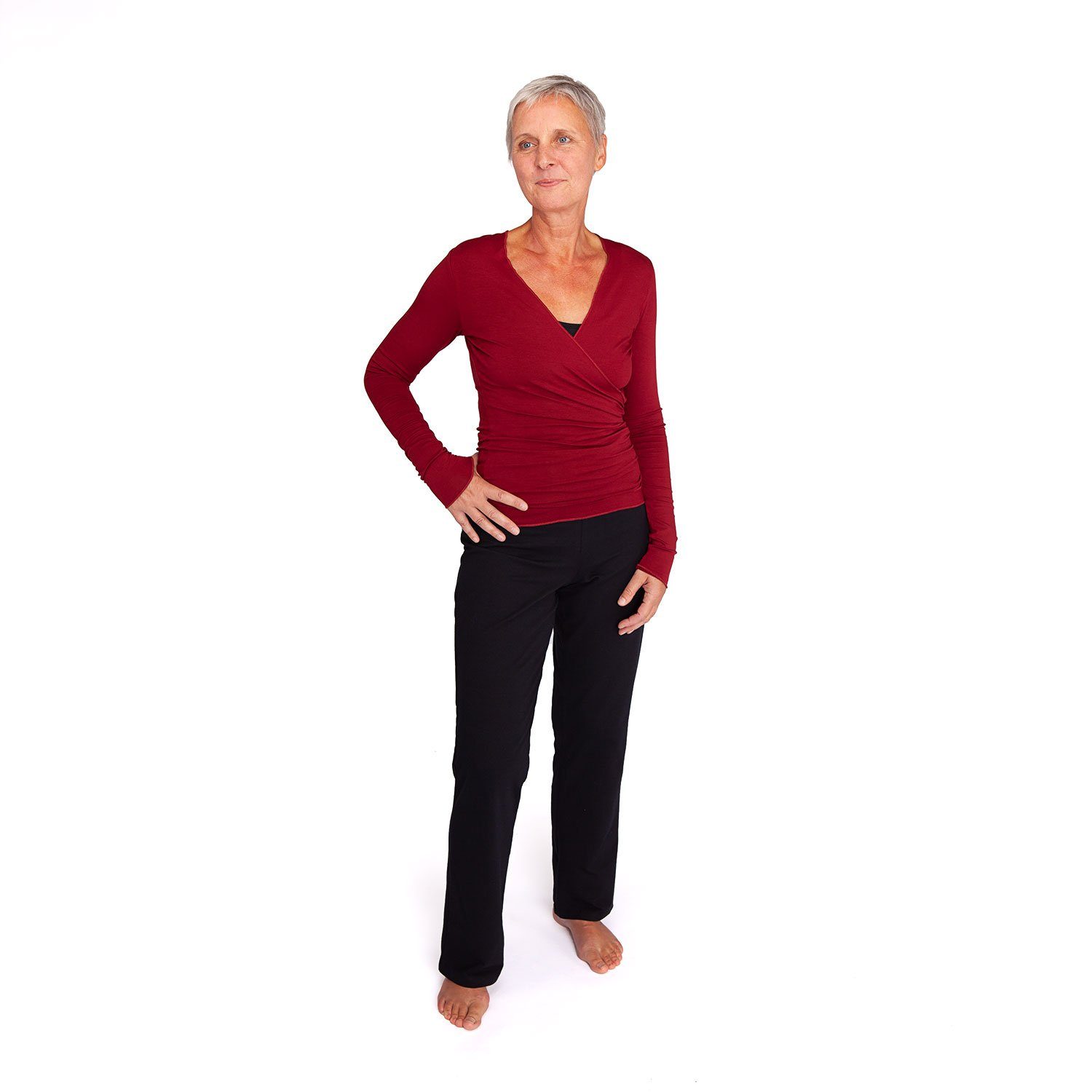 Yamadhi Yoga-Wickeljacke Yoga Wickeljacke, Viskose, Bordeaux M