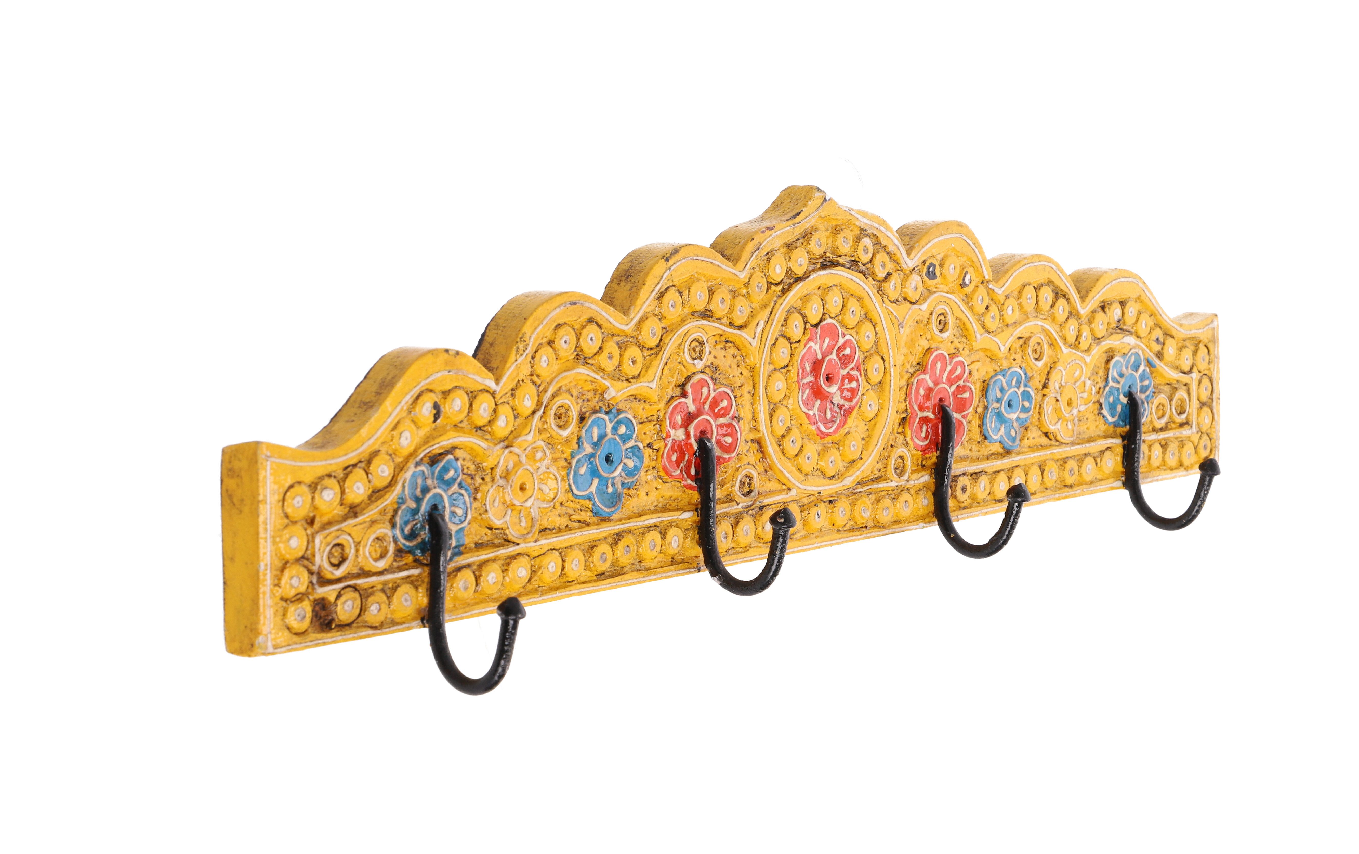 Guru-Shop Kleiderhaken Indische Vintage Hakenleiste, Garderobe -..