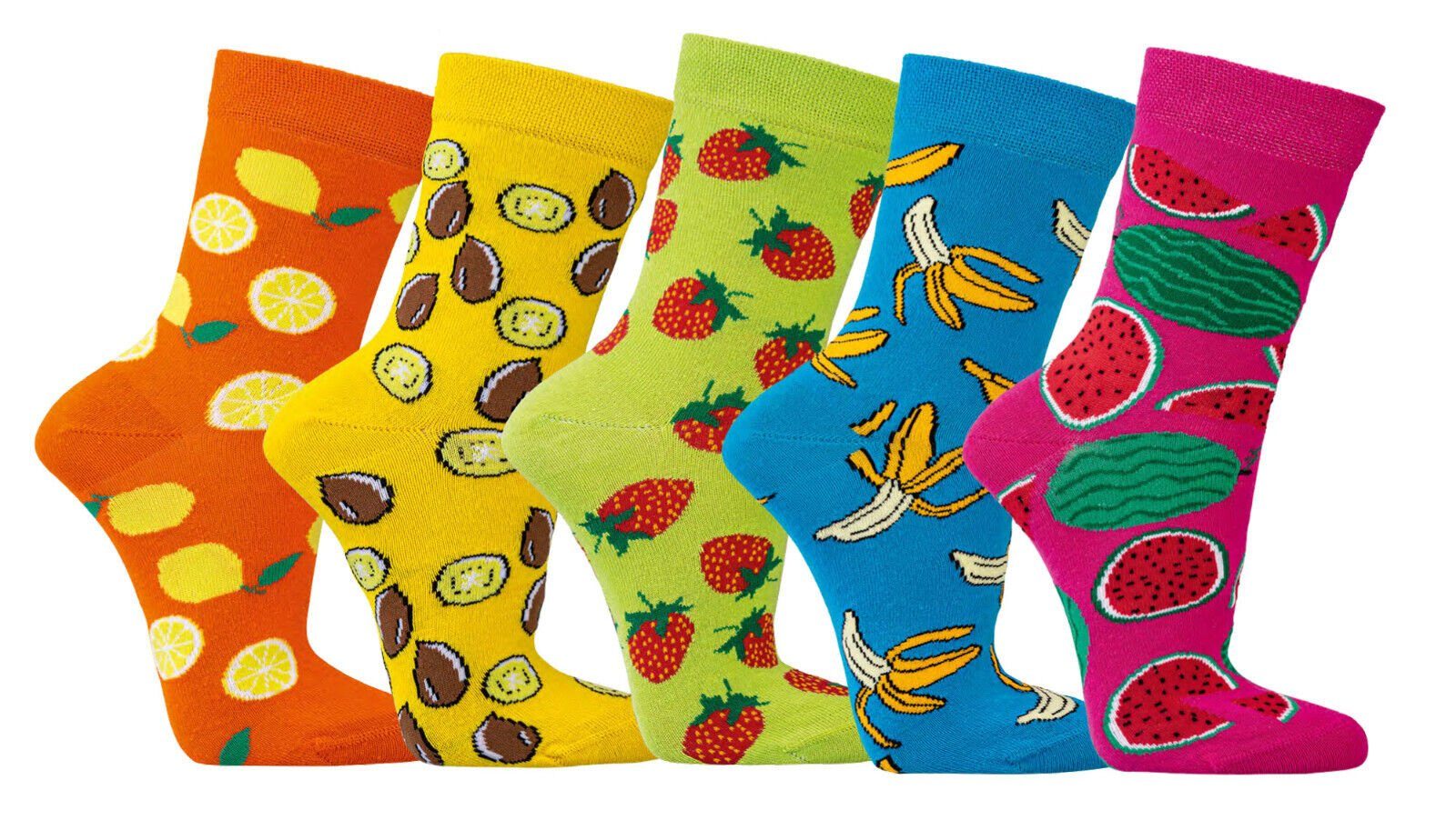 Socks 4 Fun Socken Farbenfrohe Motivsocken in verschiedenen Ausführungen Baumwollsocken (3 Paar) gekämmte Baumwolle