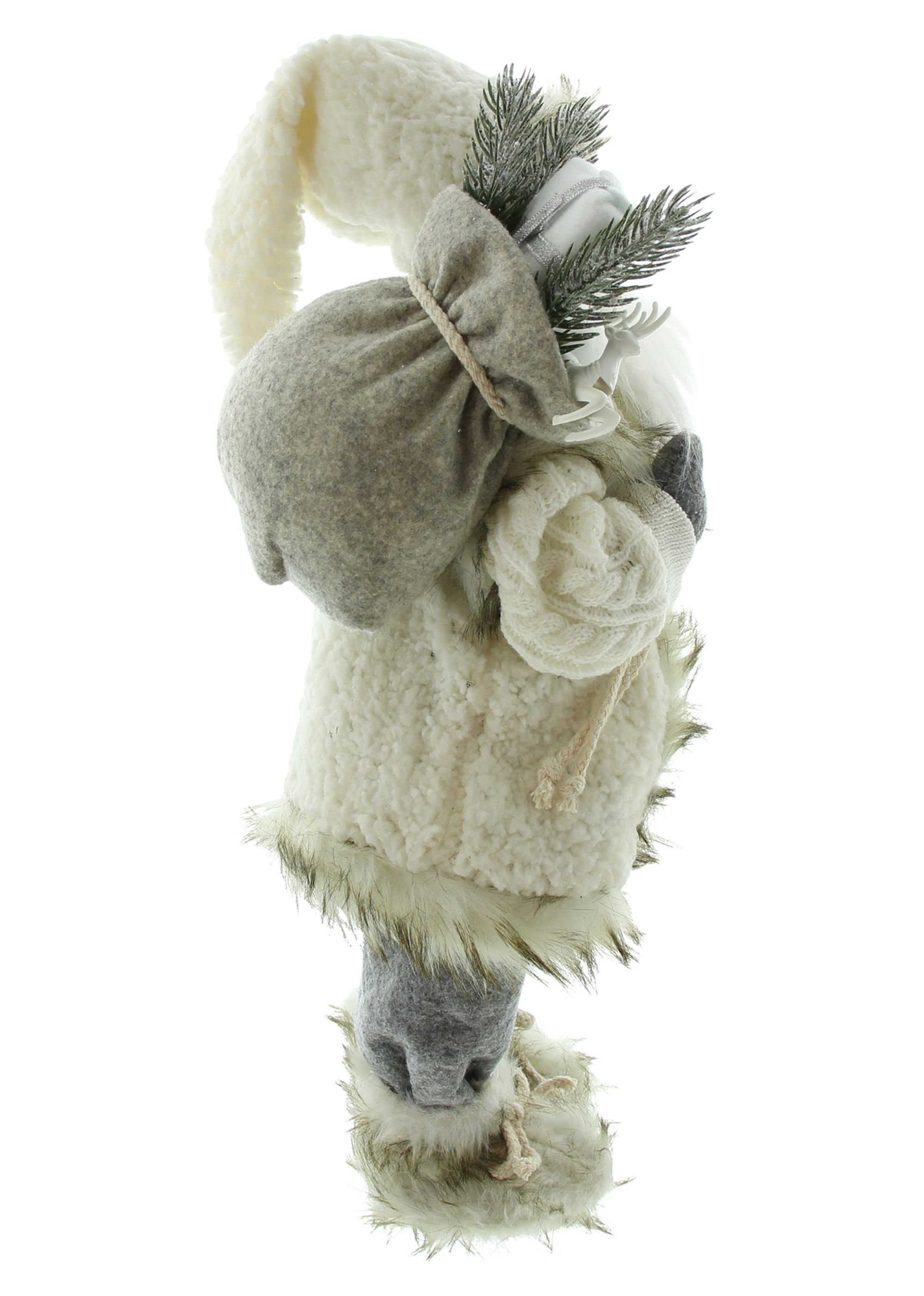 Dekoleidenschaft Weihnachtsmann "Winter" 46 cm hoch, Santa Claus Figur Deko Nikolaus mit Laterne & Ski (1 St), Weihnachtsmannfigur, Christkind, Weihnachtsdeko – Bild 4 von 5