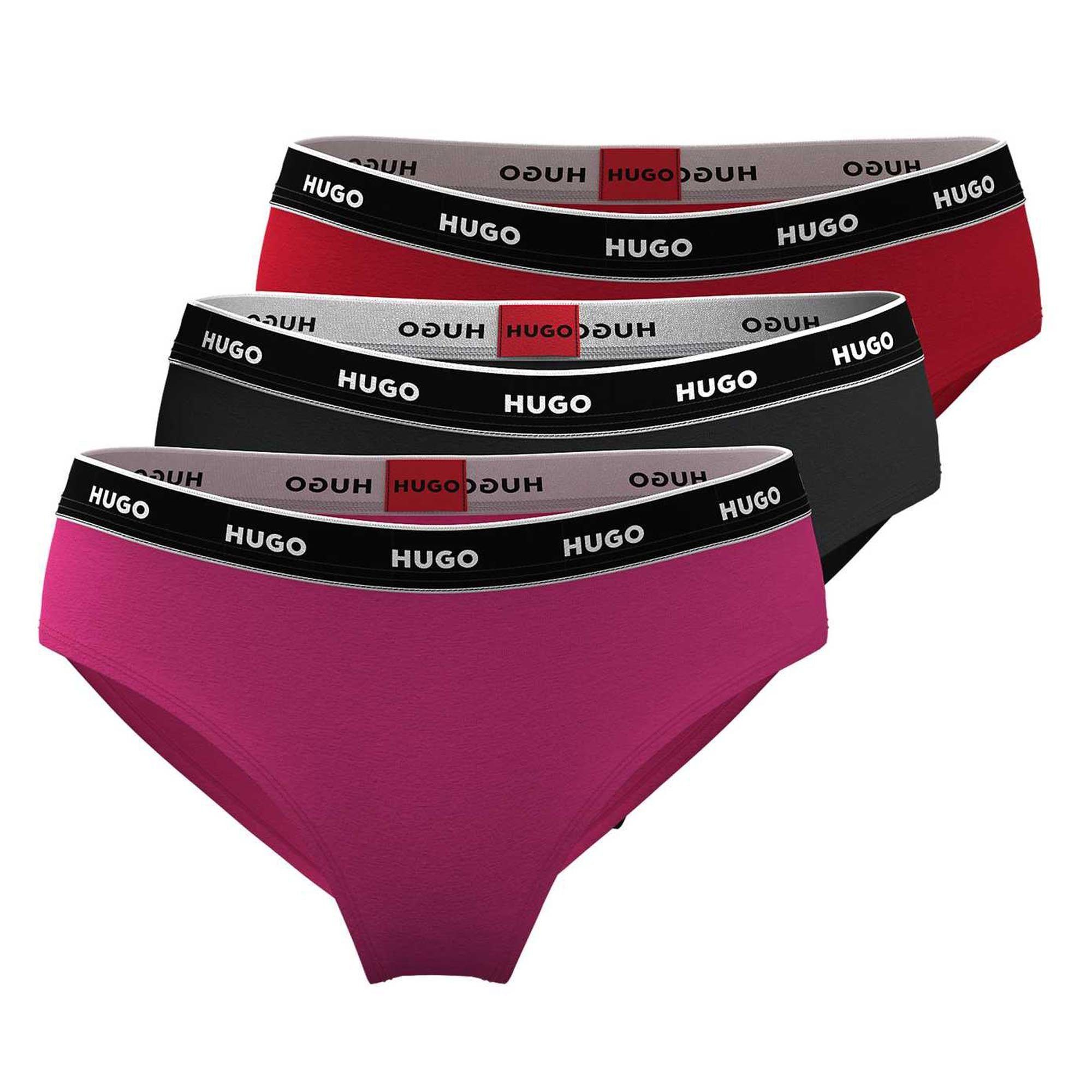 Slips, TRIPLET Rot/Pink/Schwarz HUGO Pack Slip BRIEF 3er - STRIPE Damen