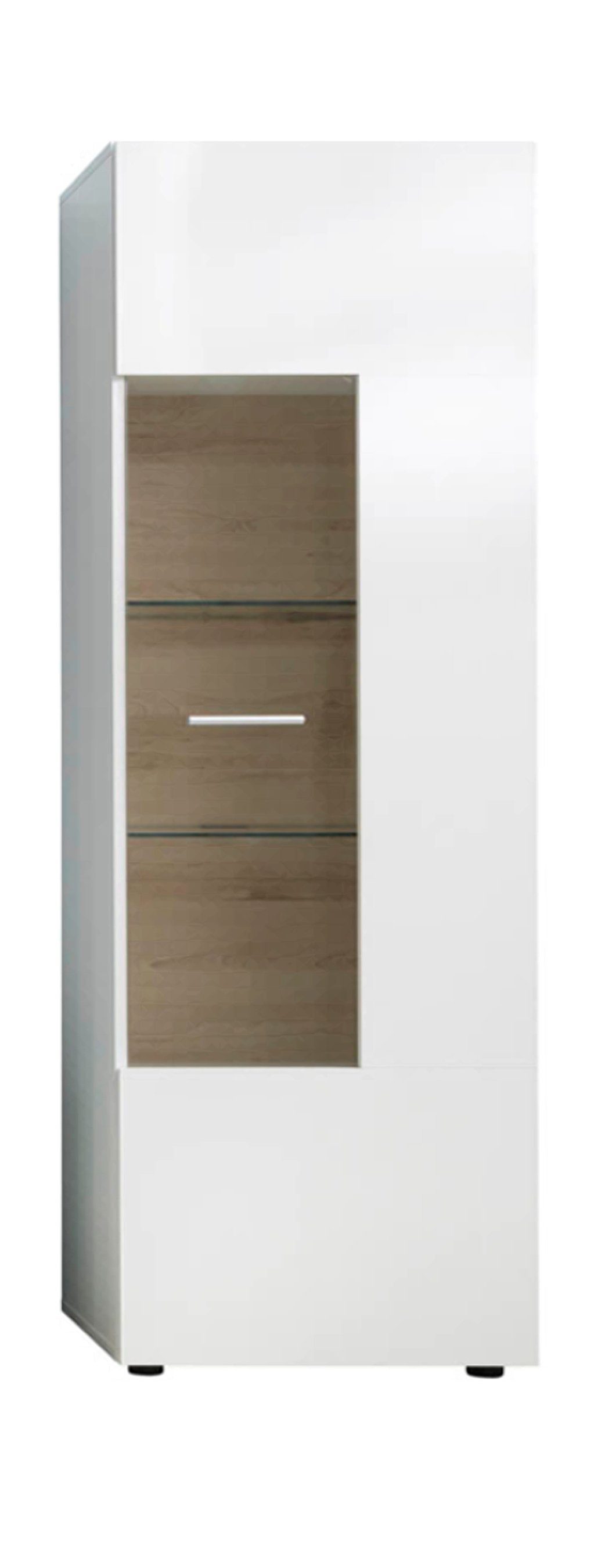 ebuy24 Vitrine Bella Vitrinenschrank 1 Tür, weiß. (1-St)