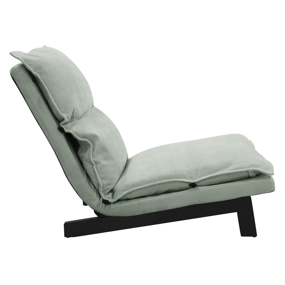 ML-DESIGN Loungesessel Bodenstuhl Bodensessel gepolstert mit Verstellbarer Rückenlehne, Sessel grau/grün aus Leinen stabilem Stahlgestell Boden Relaxsessel