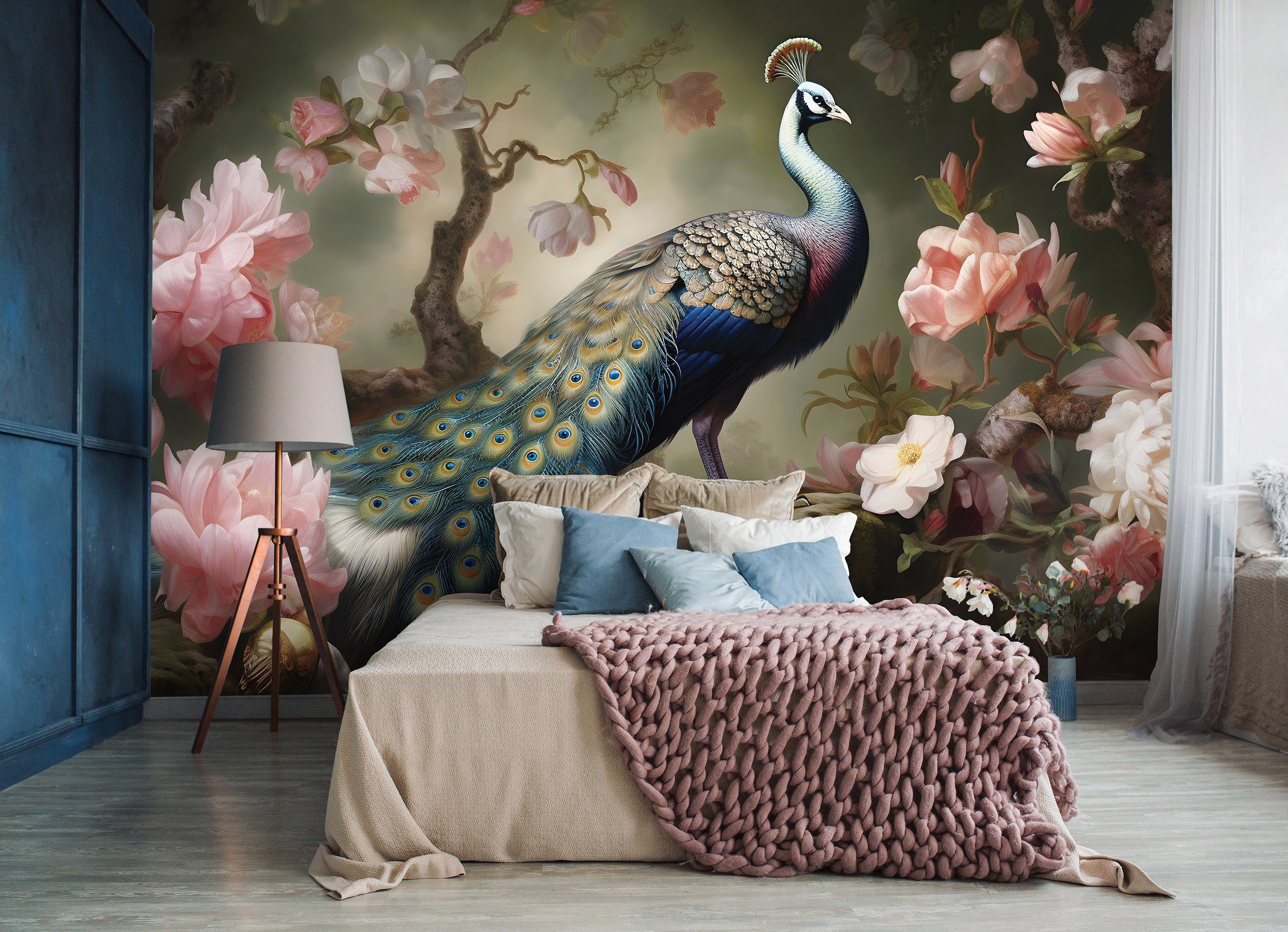 Wallarena Fototapete Pfau Vogel Vlies Tapete Wohnzimmer Schlafzimmer Wandta günstig online kaufen
