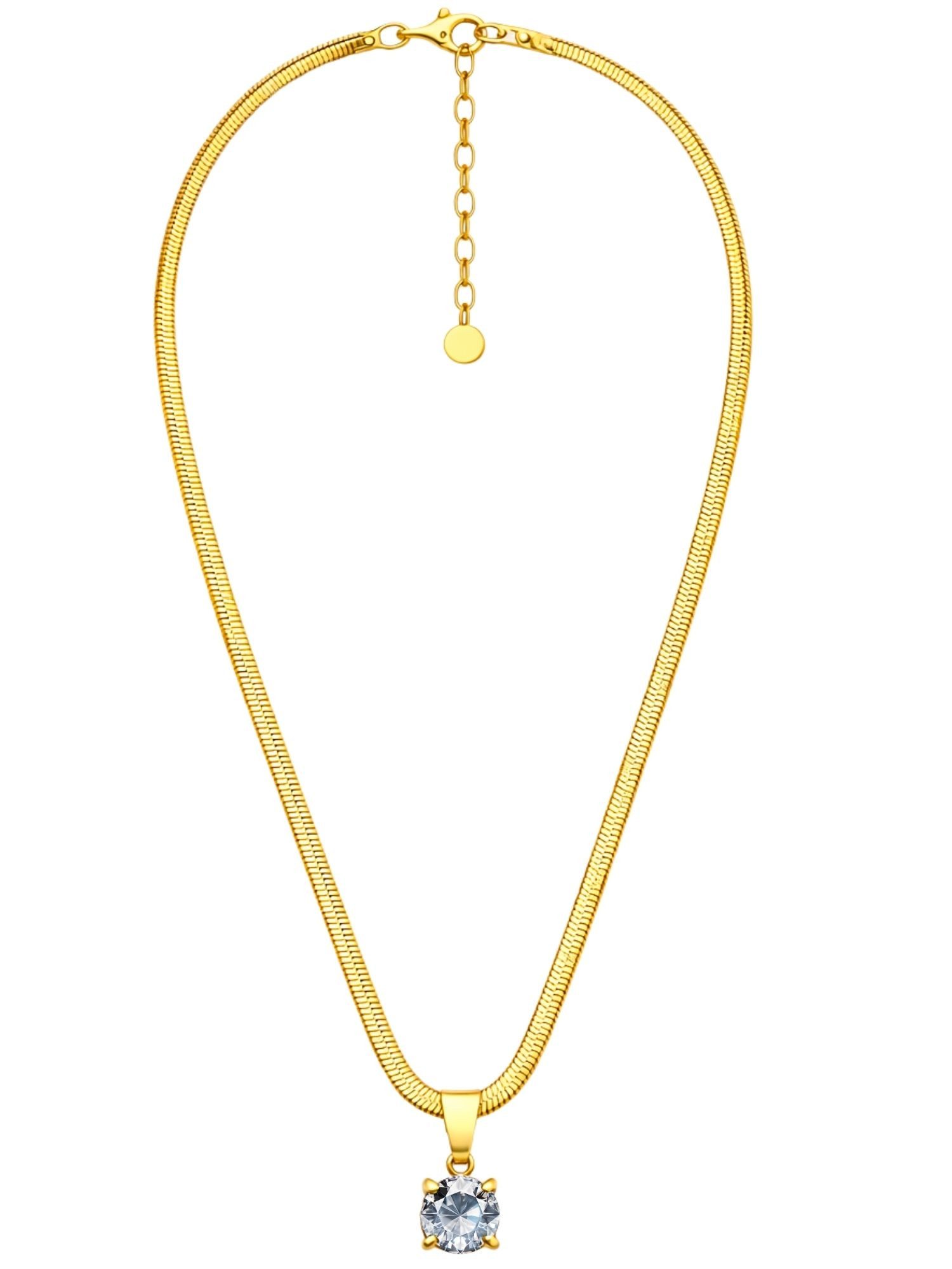BS Schmuckdesign Schlangenkette Halskette Damen flache Schlangekette mit Zi günstig online kaufen