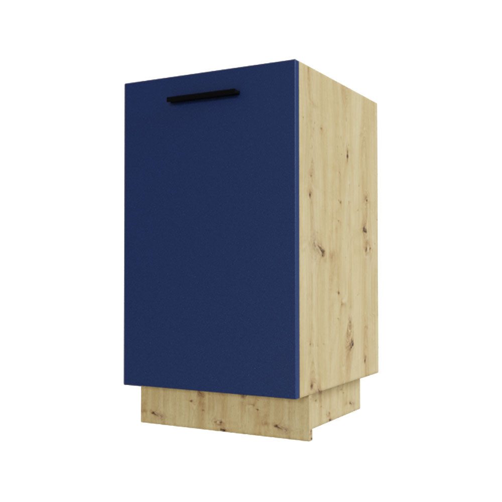 Feldmann-Wohnen Unterschrank Bonn (D1D/45, 1-türig, 1 Einlegeboden, 1-St., moderne Optik, MDF Fronten) Eiche Artisan / marineblau matt