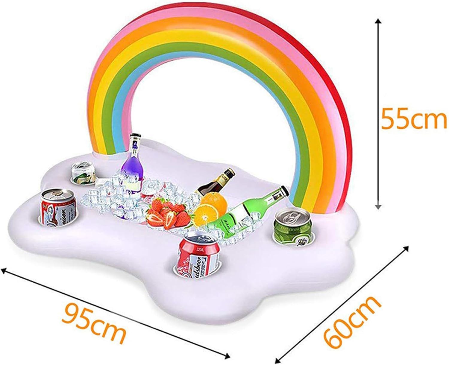 FELIXLEO Aufblasbares Bällebad Aufblasbarer Getraenkekuehler Hawaii Schwimmende Bar Pool 60cm