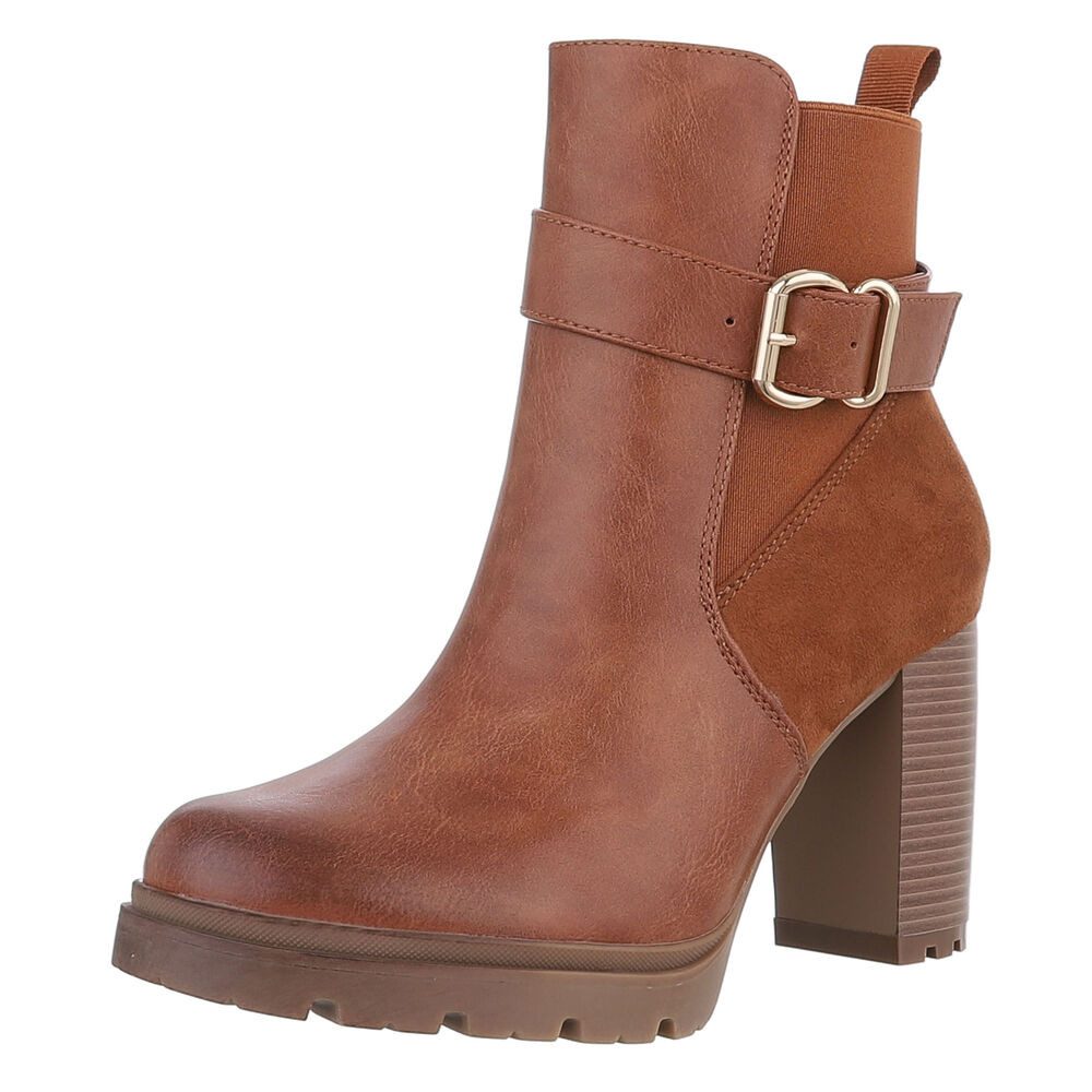 Ital-Design Damen Freizeit High-Heel-Stiefelette (88489422) Blockabsatz günstig online kaufen