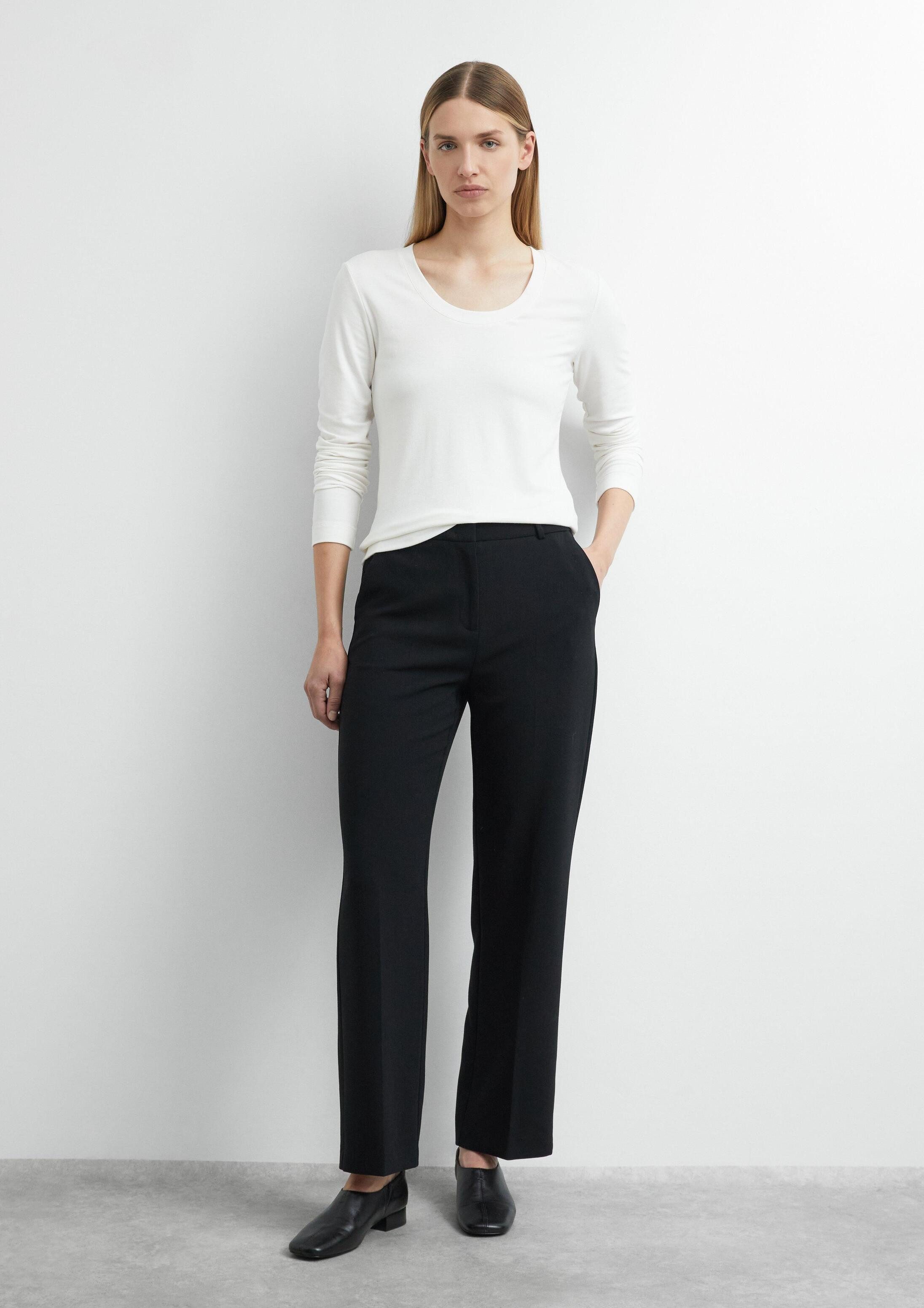 comma 7/8-Hose Hose Straight Leg-Hose aus Viskosemix