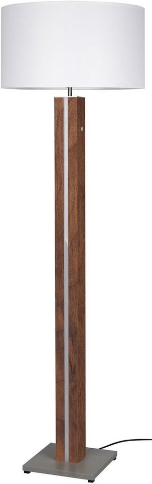 Brilliant Stehlampe Magnus, Dimmfunktion, ohne Leuchtmittel, 155cm Höhe, Ø  45cm, LED-Dekolicht + E27, Holz/Textil, holz dunkel/weiß
