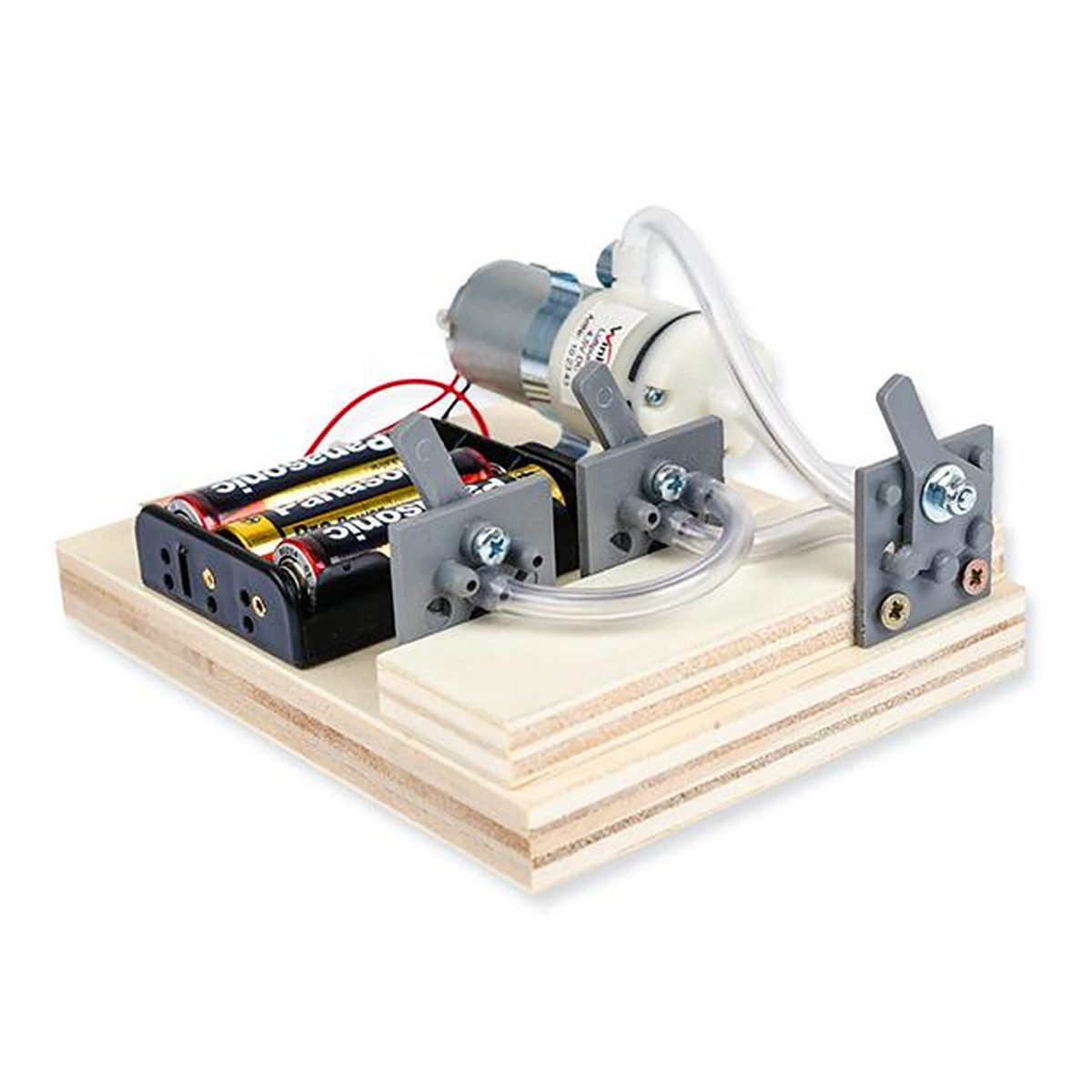 matches21 HOME & HOBBY Luftdrucktechnik Pneumatik Bausatz 12 J. Holzbaukasten